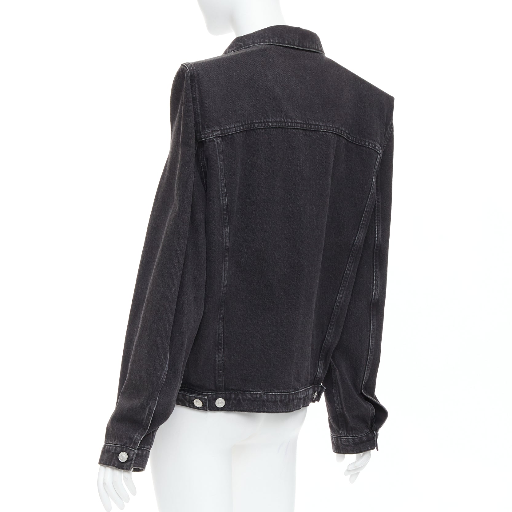 Balenciaga Grey Washed Denim Jacket - Detail 2