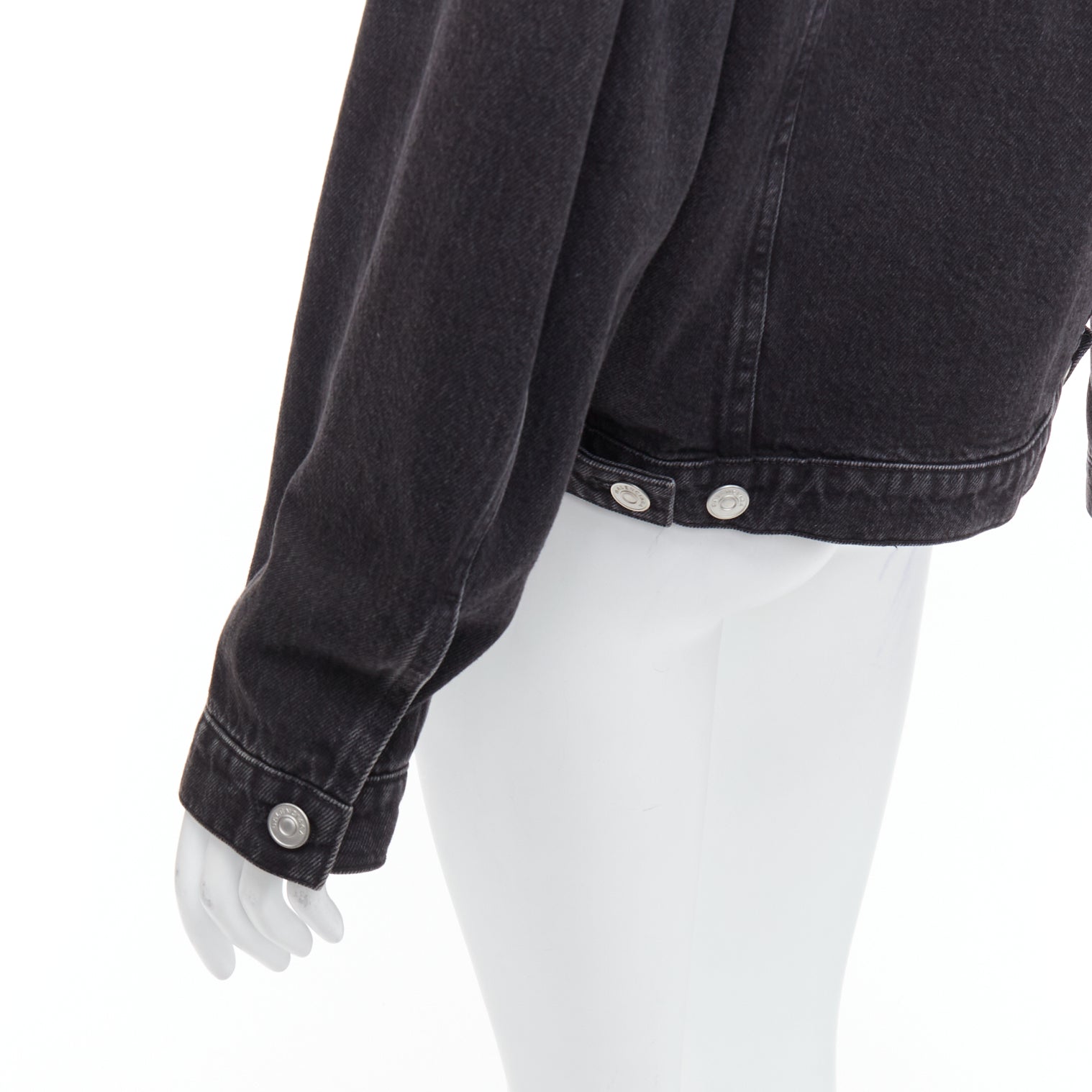 Balenciaga Grey Washed Denim Jacket - Image 11