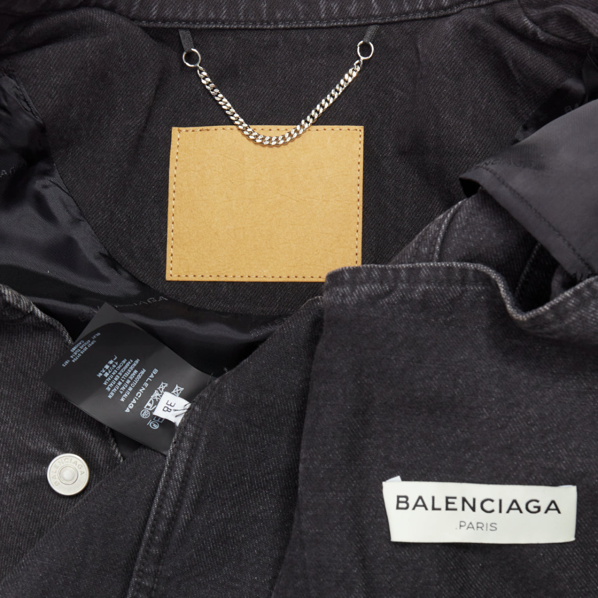 Balenciaga Grey Washed Denim Jacket - Image 12