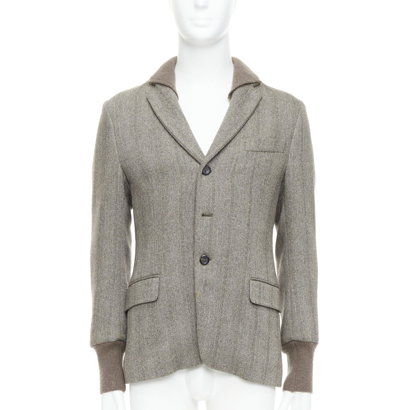Yves Saint Laurent Herringbone Collar Jacket