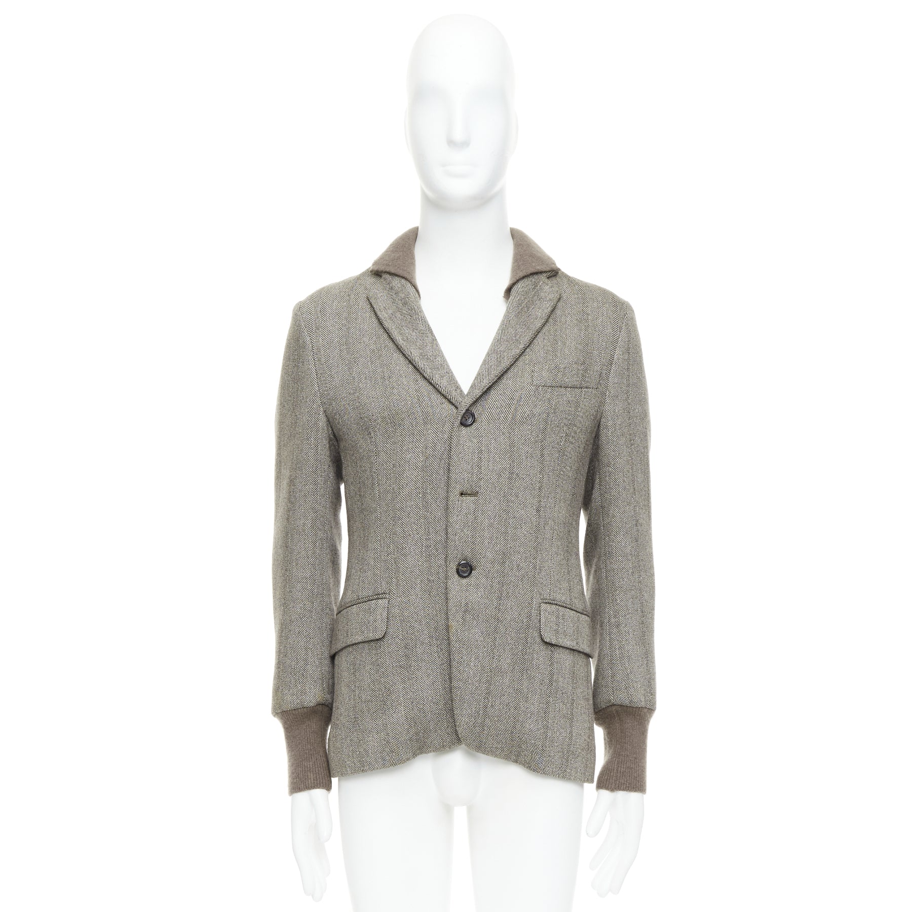 Yves Saint Laurent Herringbone Collar Jacket - Image 12