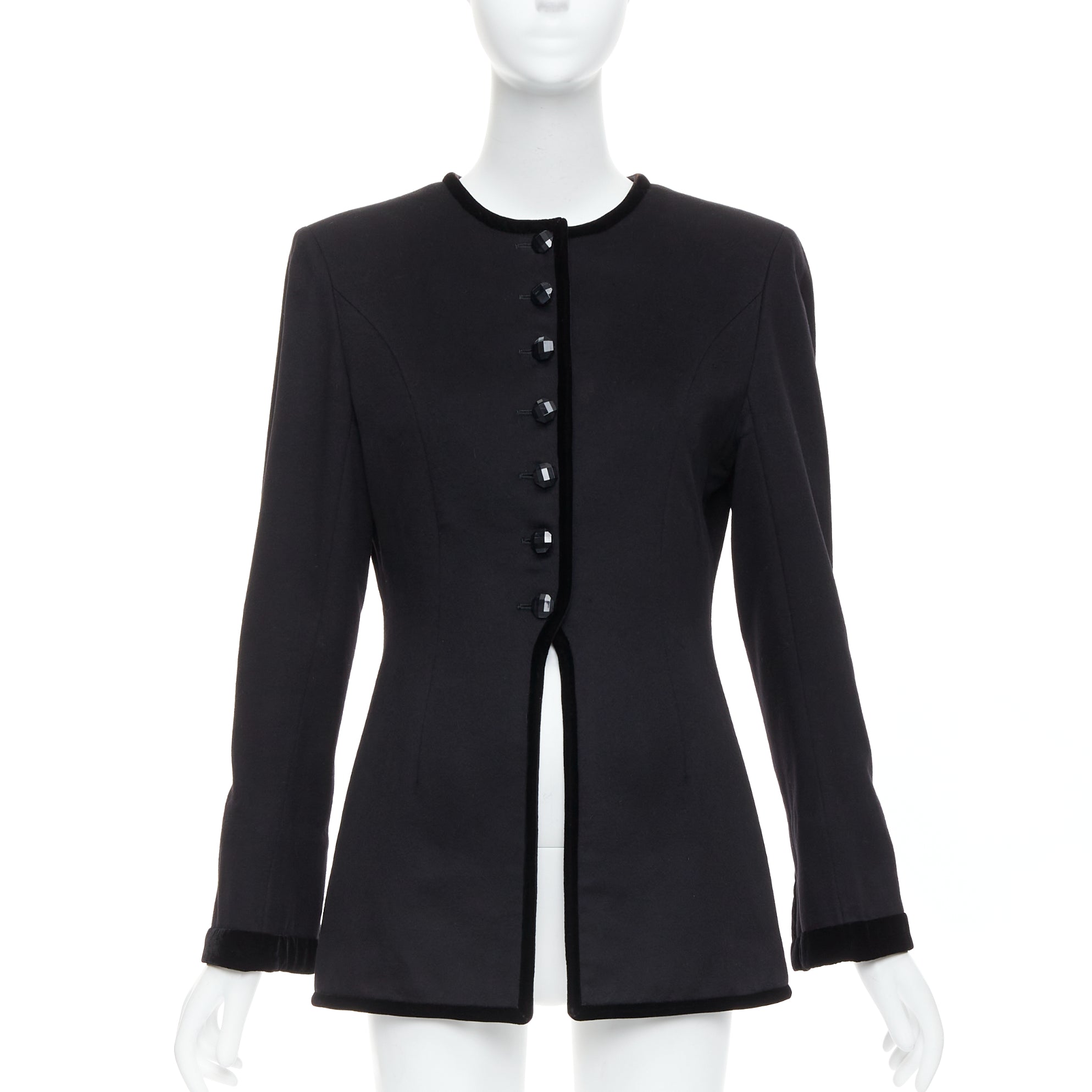 Valentino Garavani Black Wool Velvet Jacket