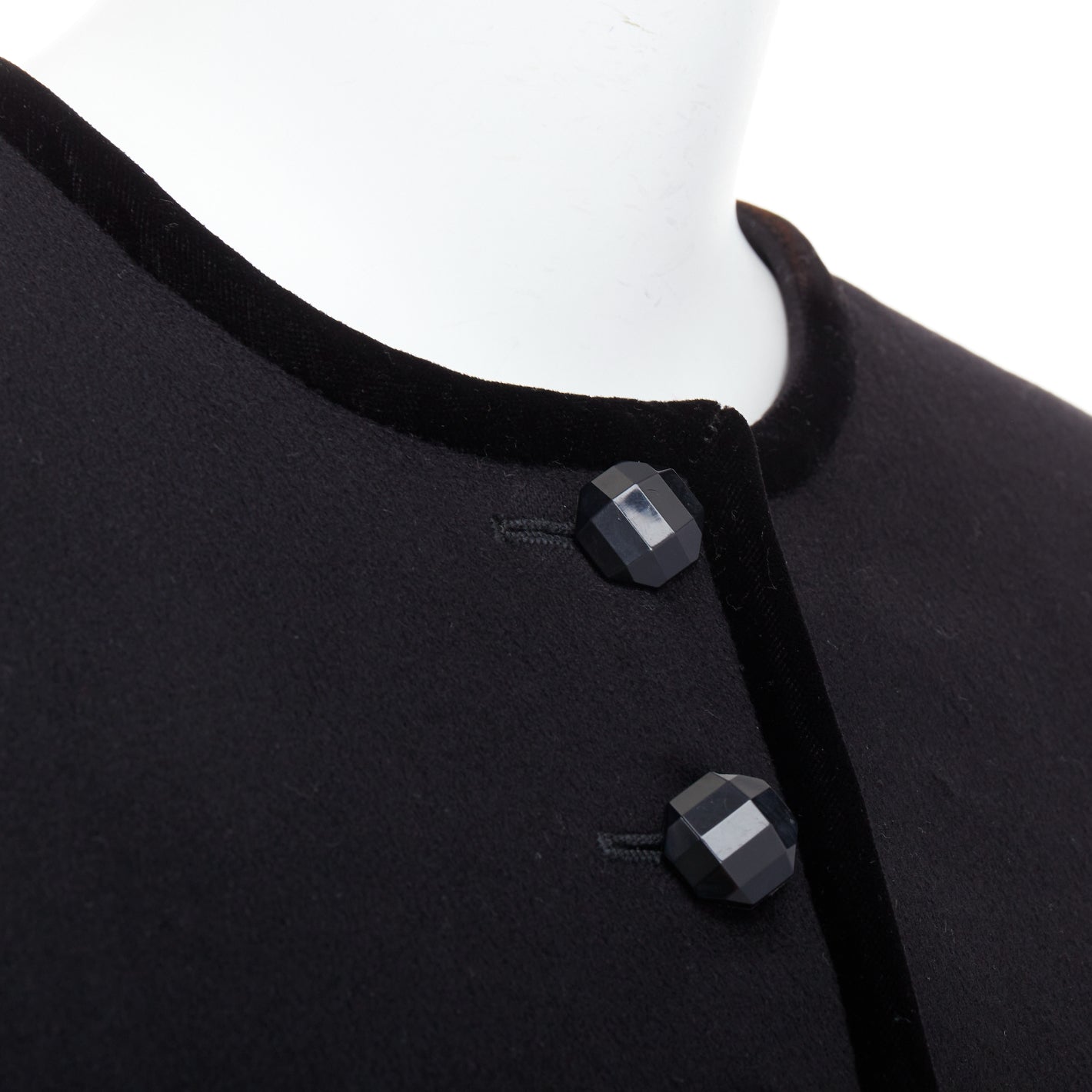 Valentino Garavani Black Wool Velvet Jacket - Back view