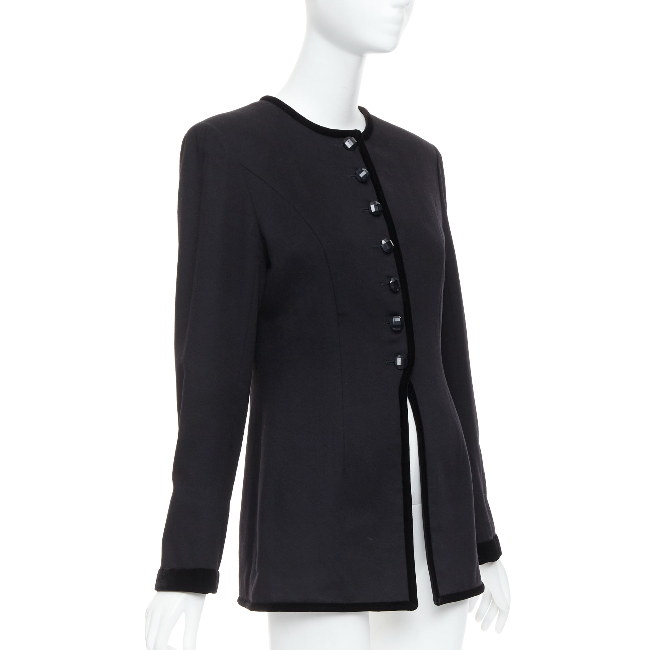 Valentino Garavani Black Wool Velvet Jacket - 4