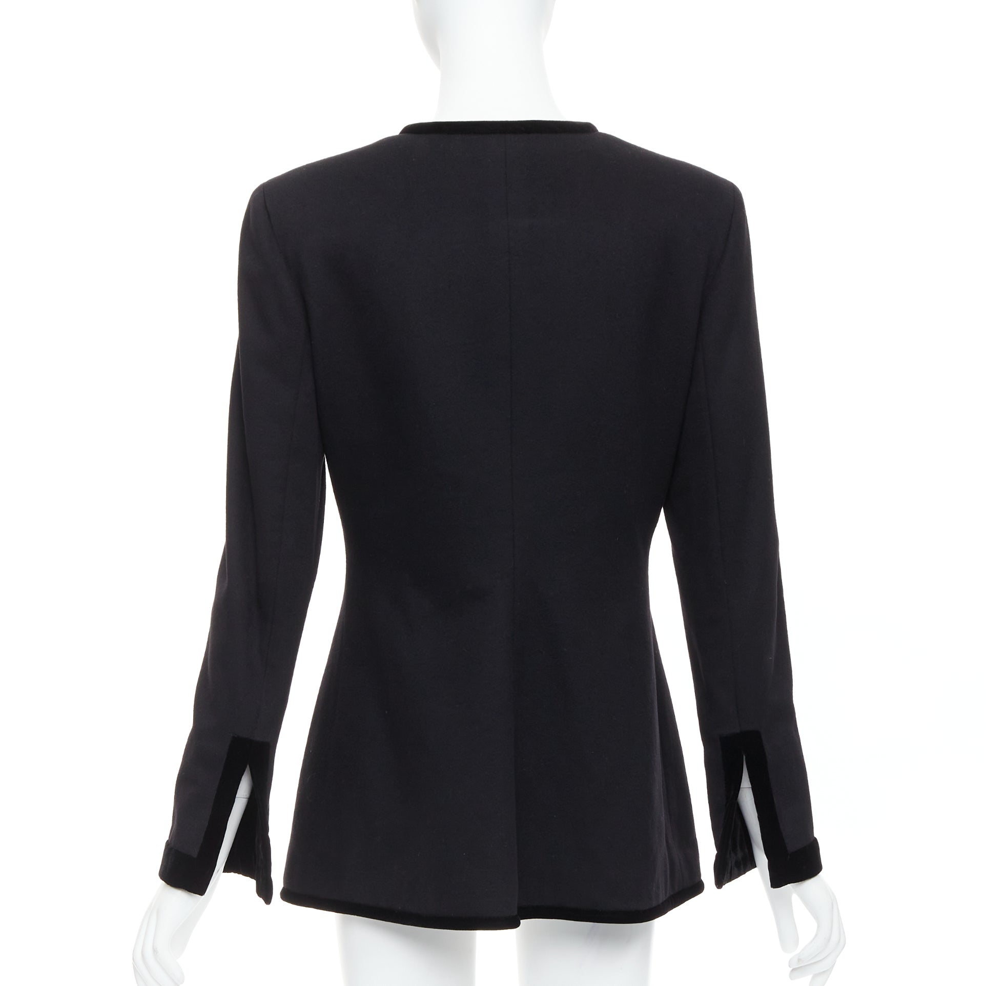 Valentino Garavani Black Wool Velvet Jacket - Detail 1
