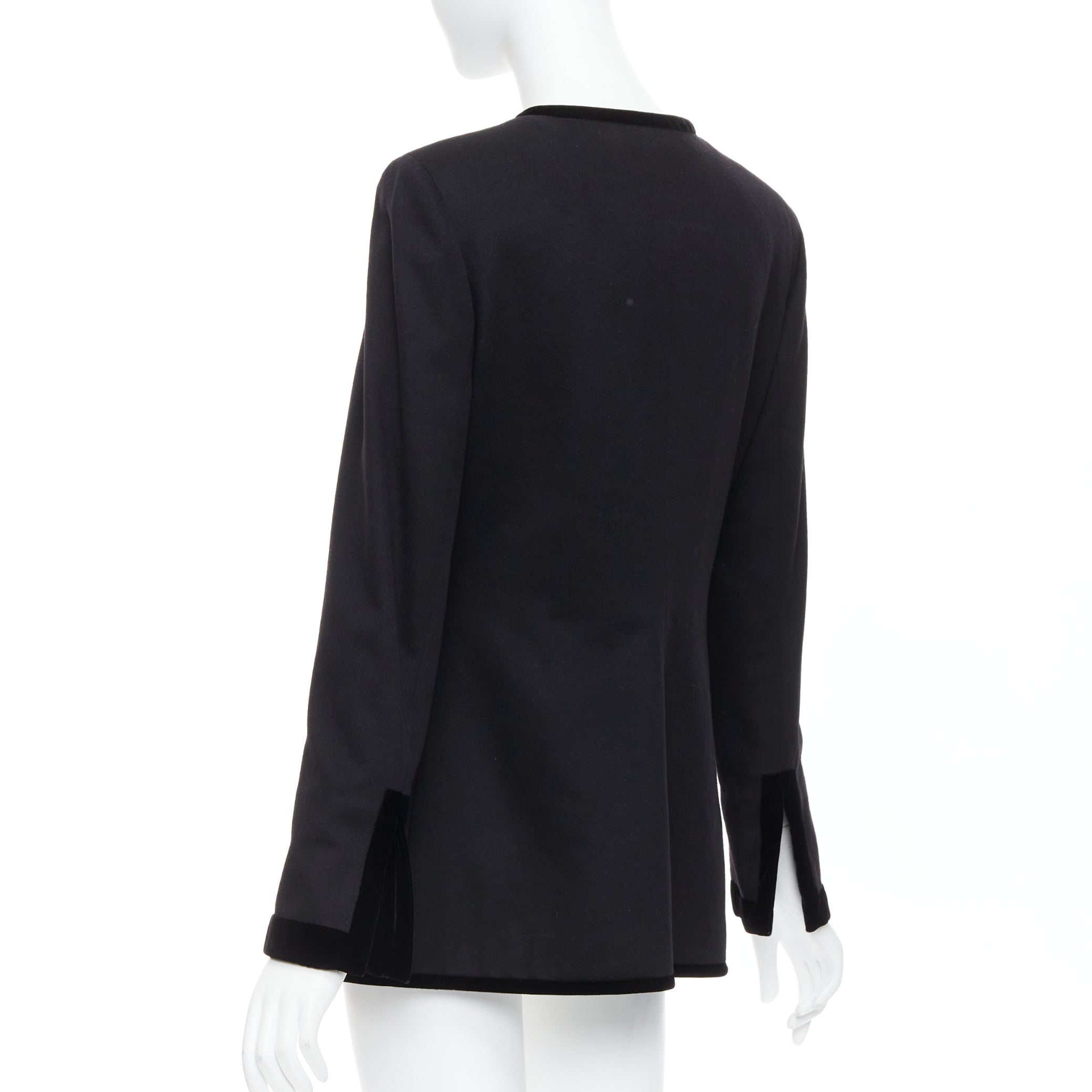 Valentino Garavani Black Wool Velvet Jacket - Detail 2