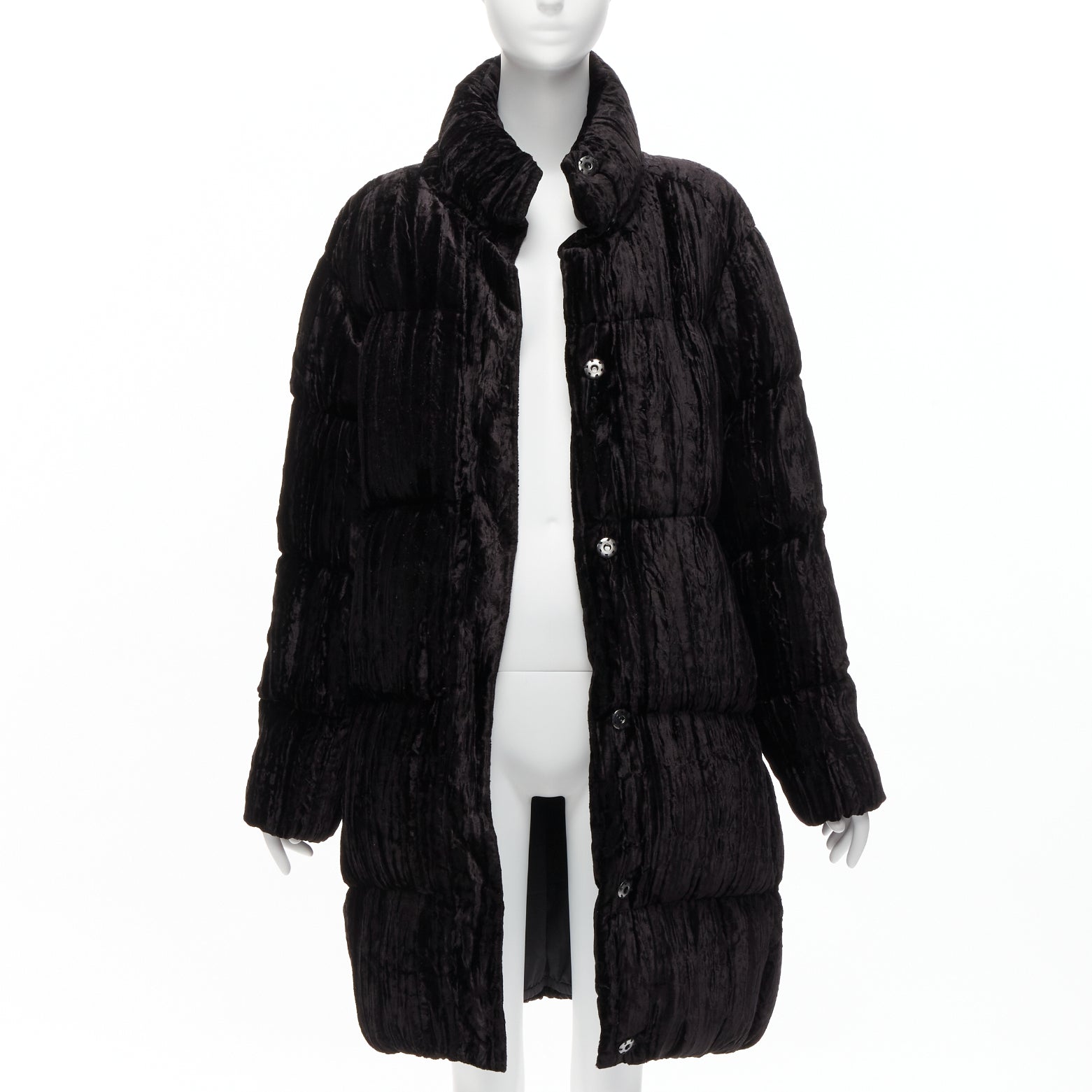 Anais Jourden Black Velvet Puffer Coat
