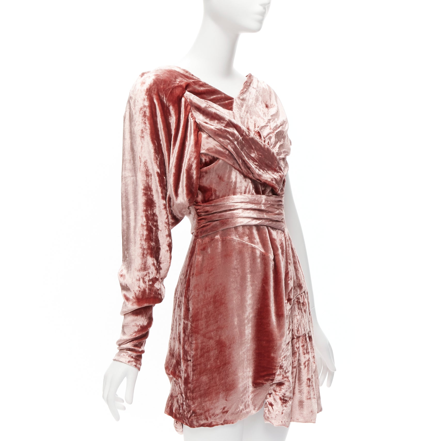 Michael Van Der Ham Velvet Draped Dress - Image 6