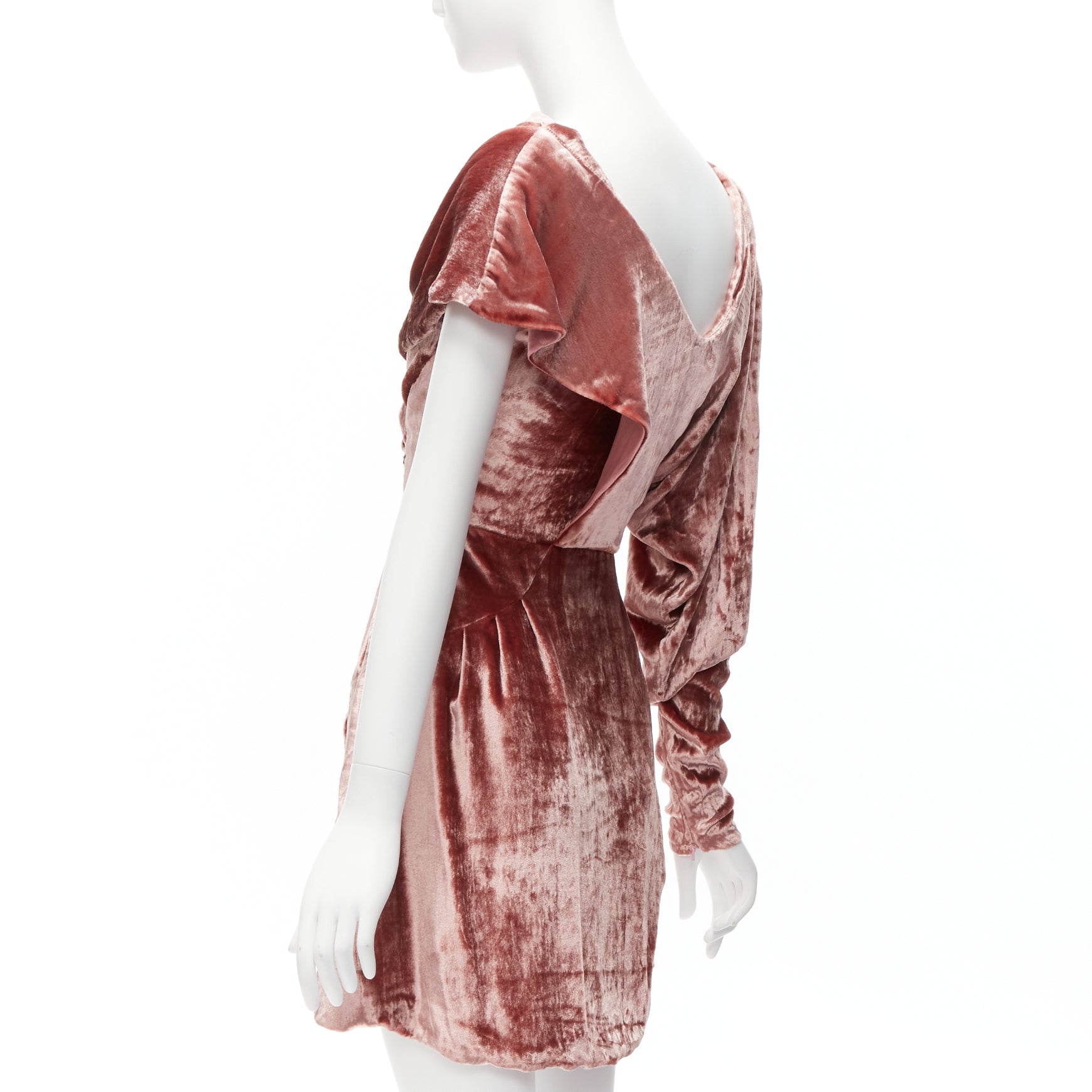Michael Van Der Ham Velvet Draped Dress - Detail 1