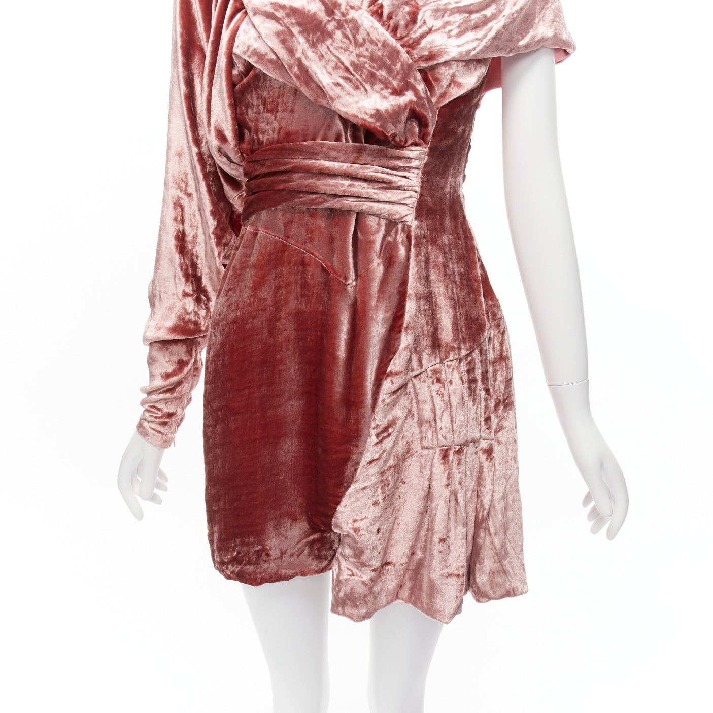 Michael Van Der Ham Velvet Draped Dress - Image 10