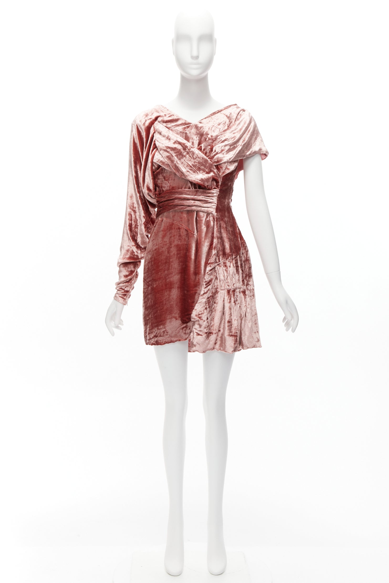 Michael Van Der Ham Velvet Draped Dress - Image 12