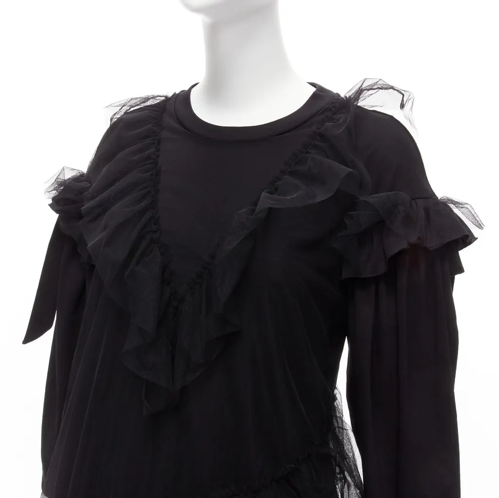 Simone Rocha Tulle Overlay Dress Black Cotton Never worn - Back View