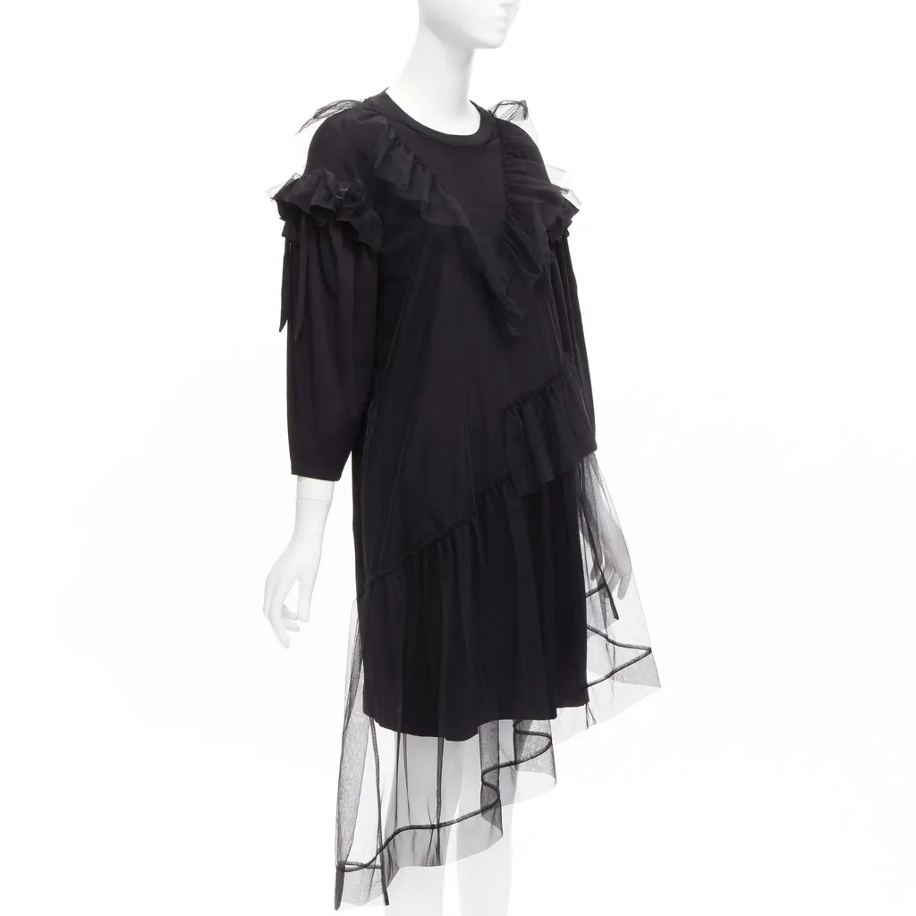 Simone Rocha Tulle Overlay Dress Black Cotton Never worn - Inside View