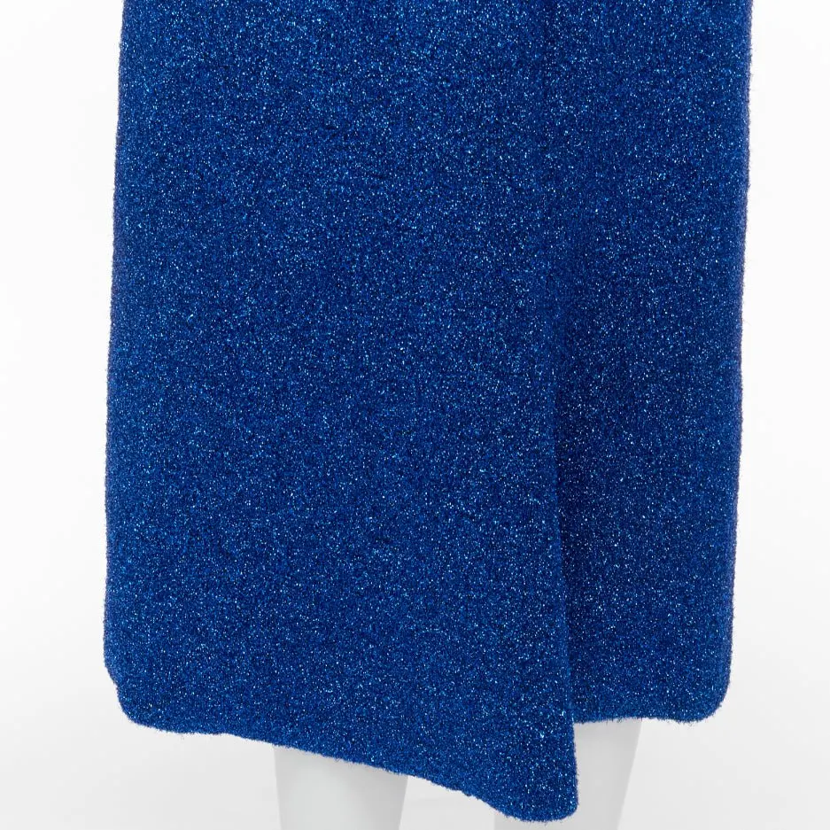 Balenciaga Metallic High Low Skirt Blue Polyester Never worn - Back View