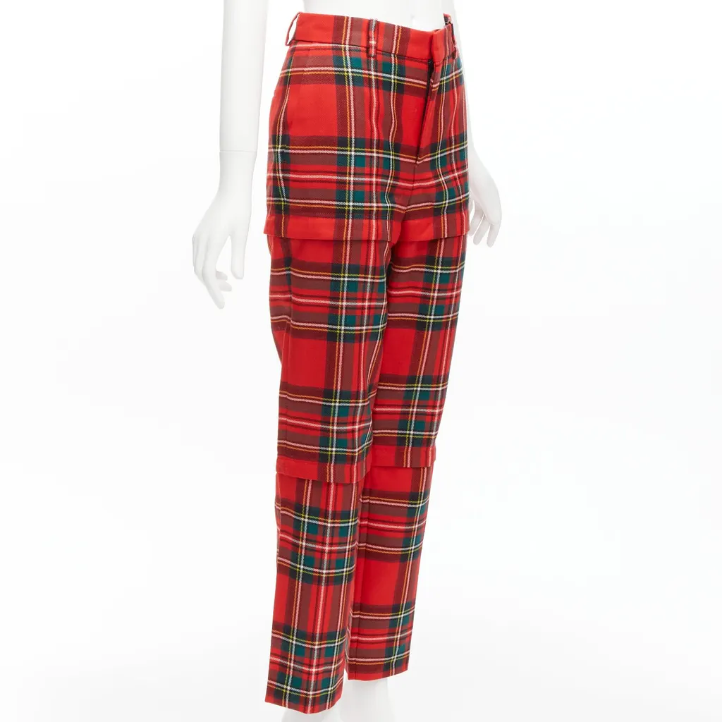 Balenciaga Punk Zipper Pants Red Wool Never worn - Inside View