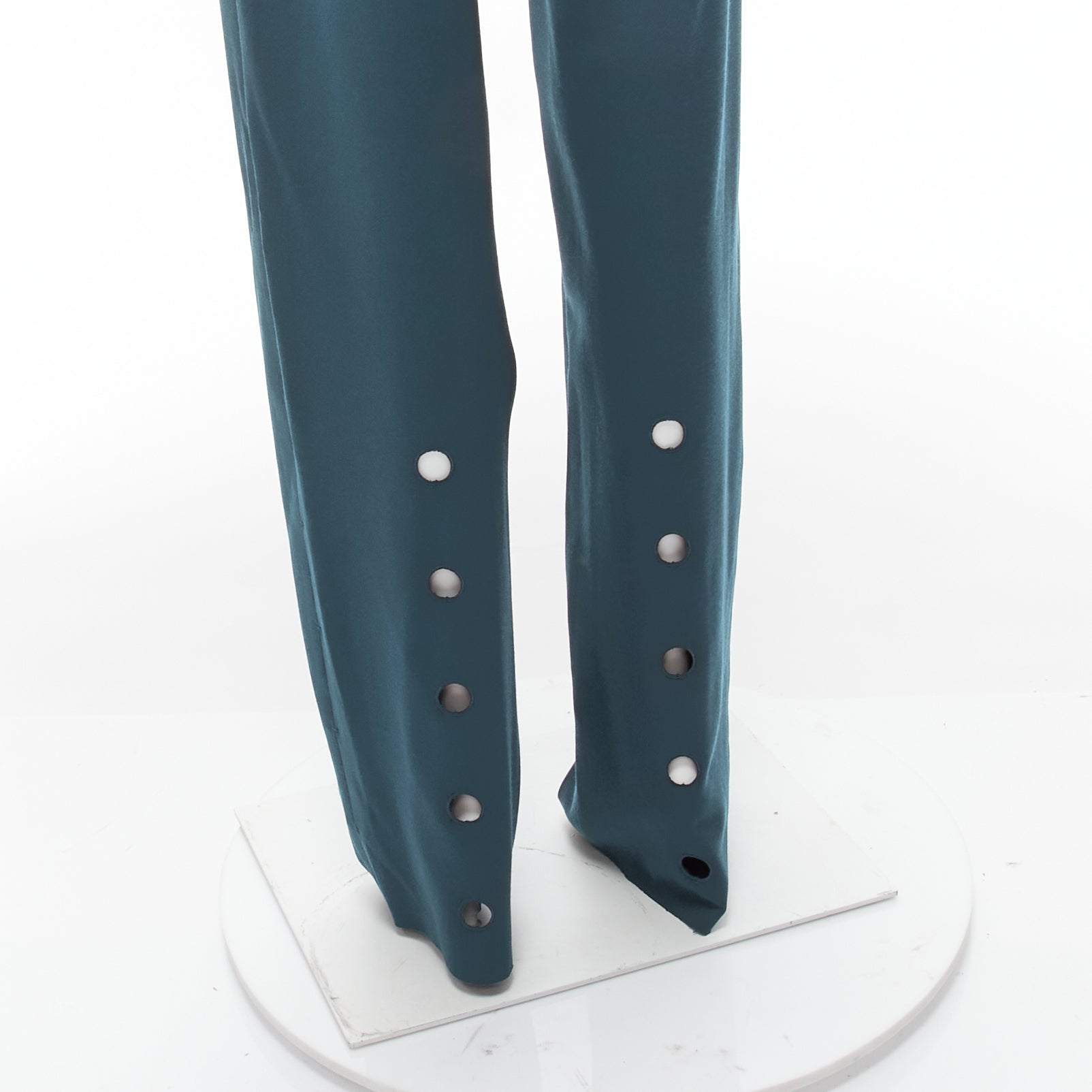 Vetements Green Cutout Pants - Back view