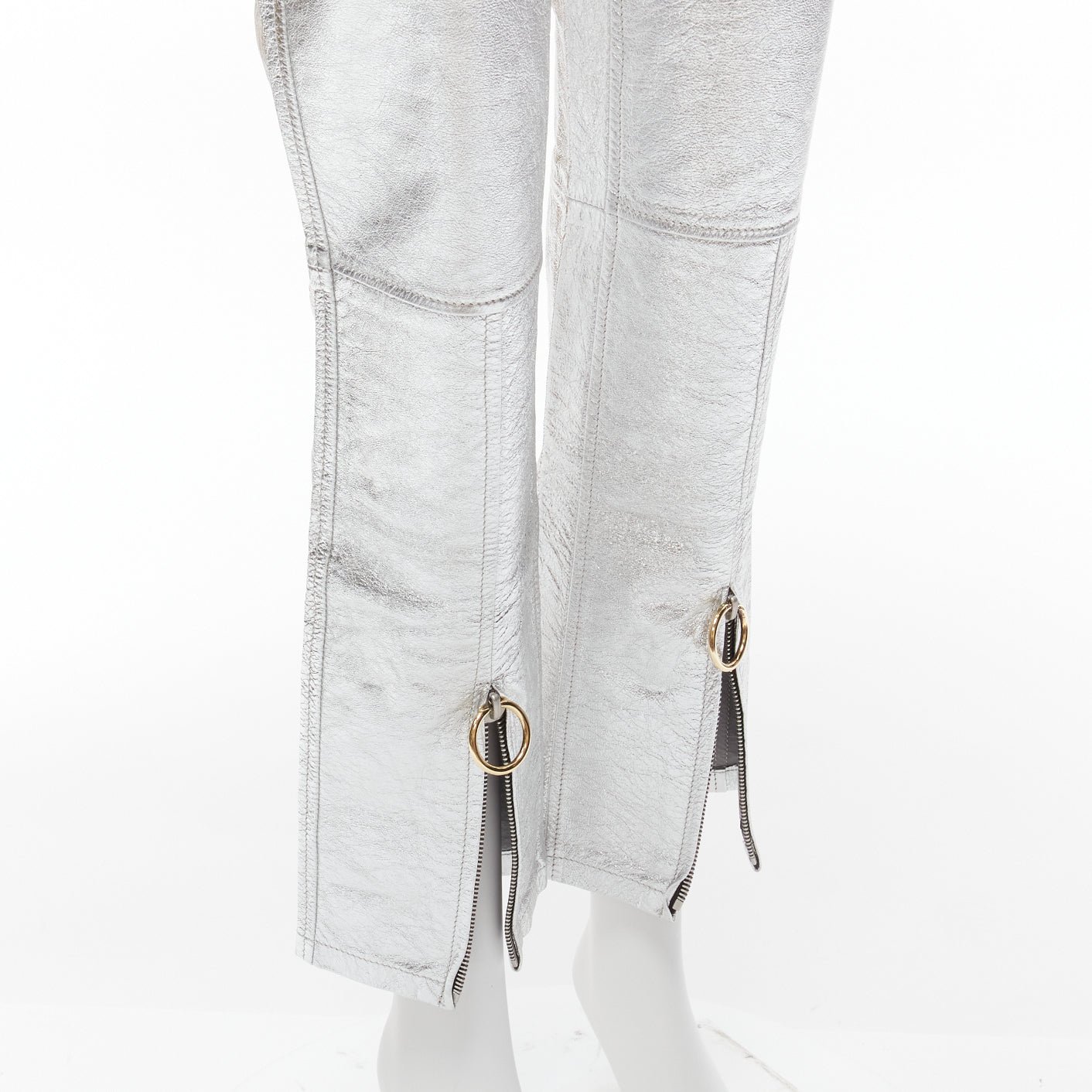 Petar Petrov Silver Moto Pants - Back view