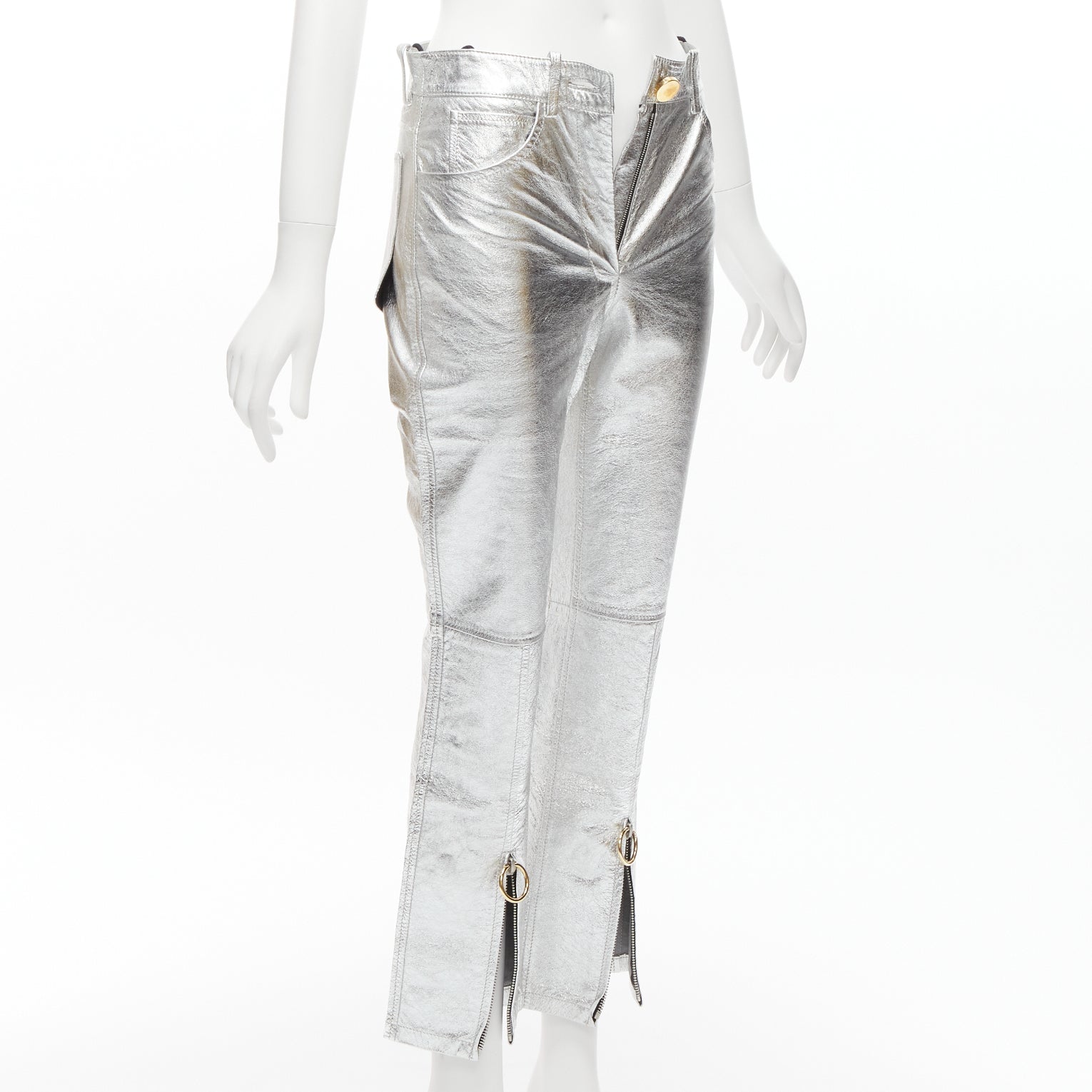 Petar Petrov Silver Moto Pants - Image 6