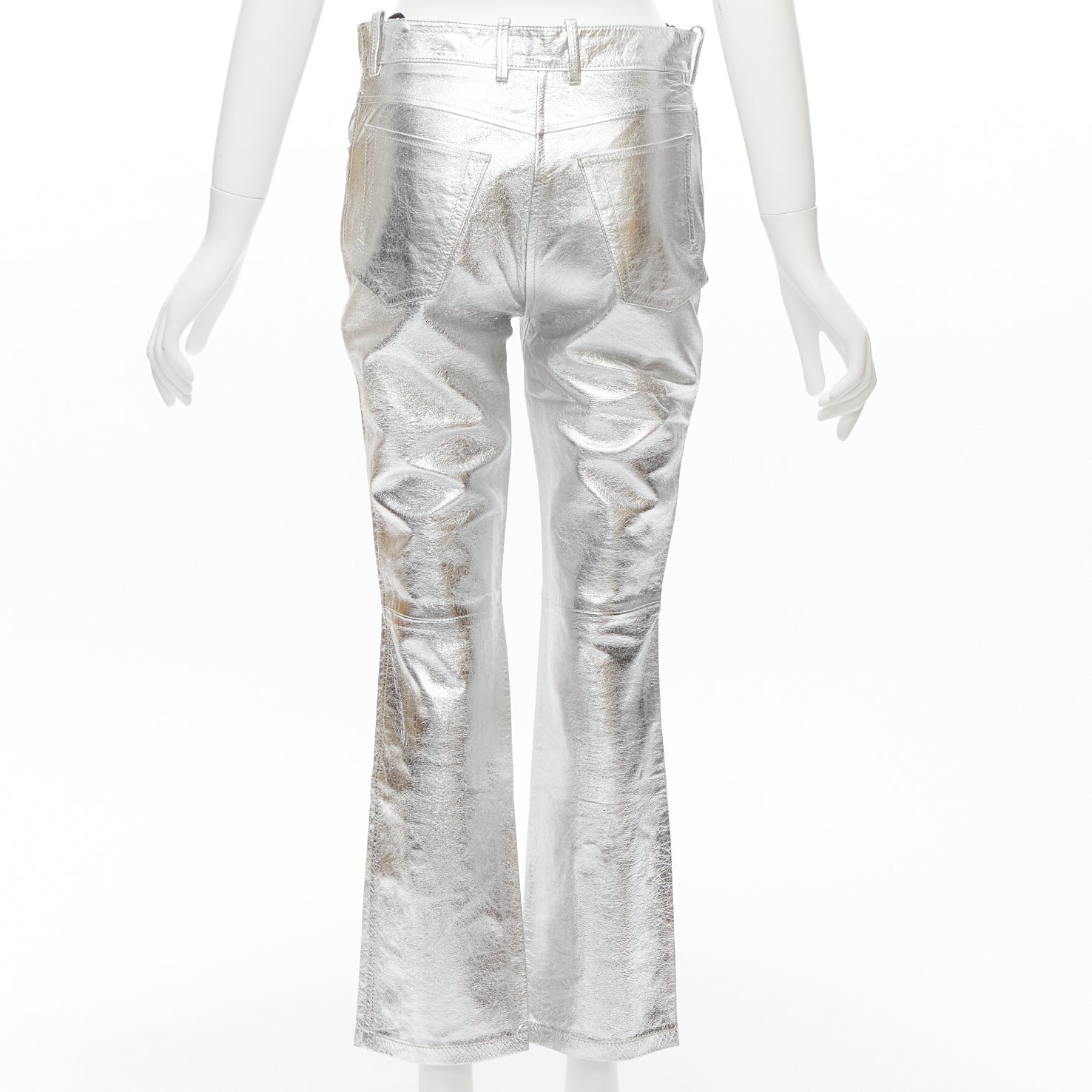 Petar Petrov Silver Moto Pants - Side view
