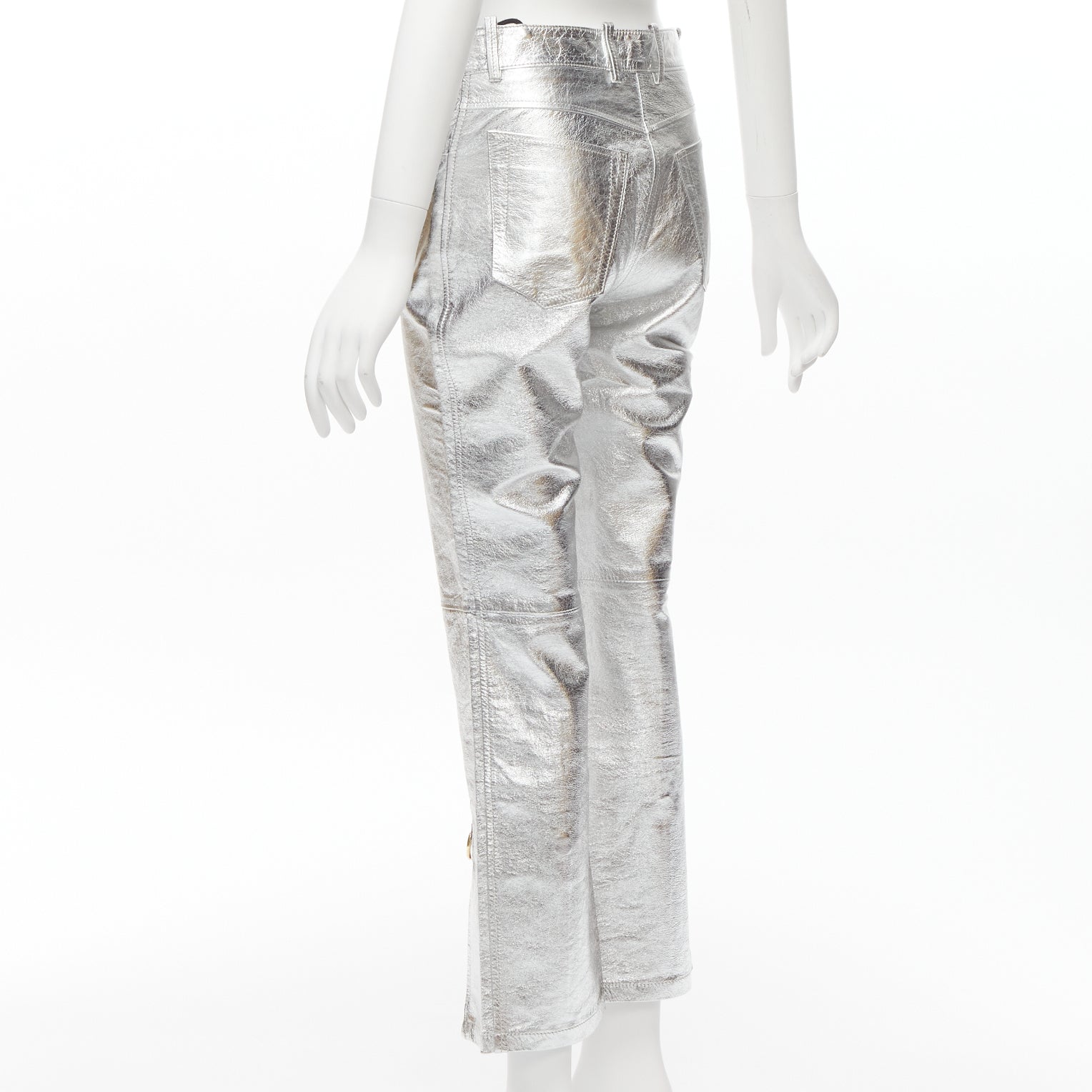 Petar Petrov Silver Moto Pants - Detail 1