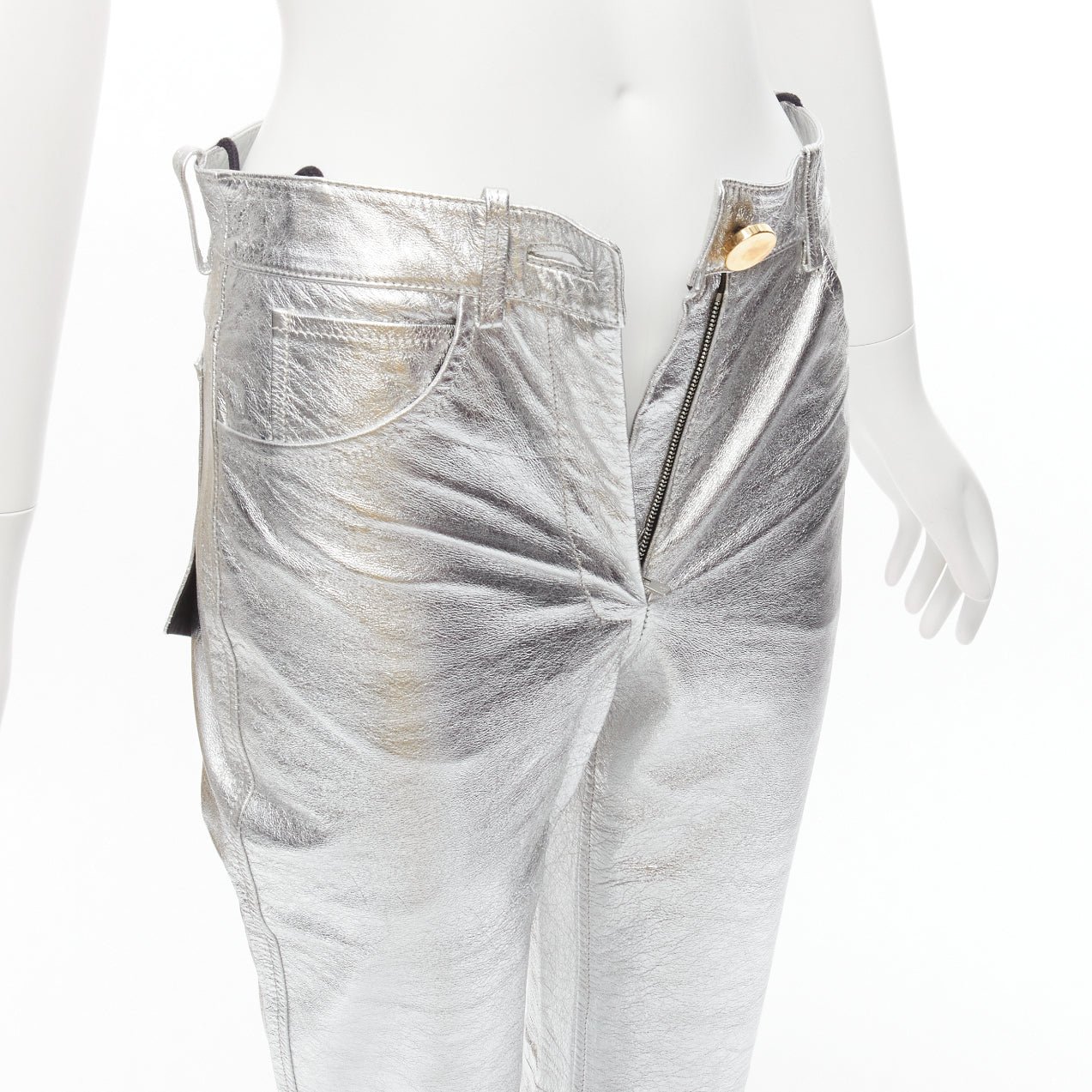 Petar Petrov Silver Moto Pants - Detail 2