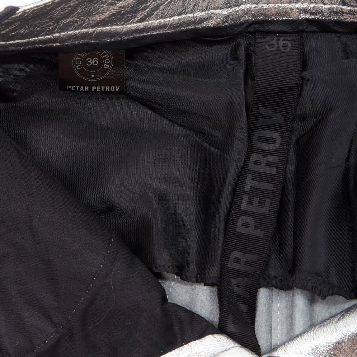 Petar Petrov Silver Moto Pants - Image 10