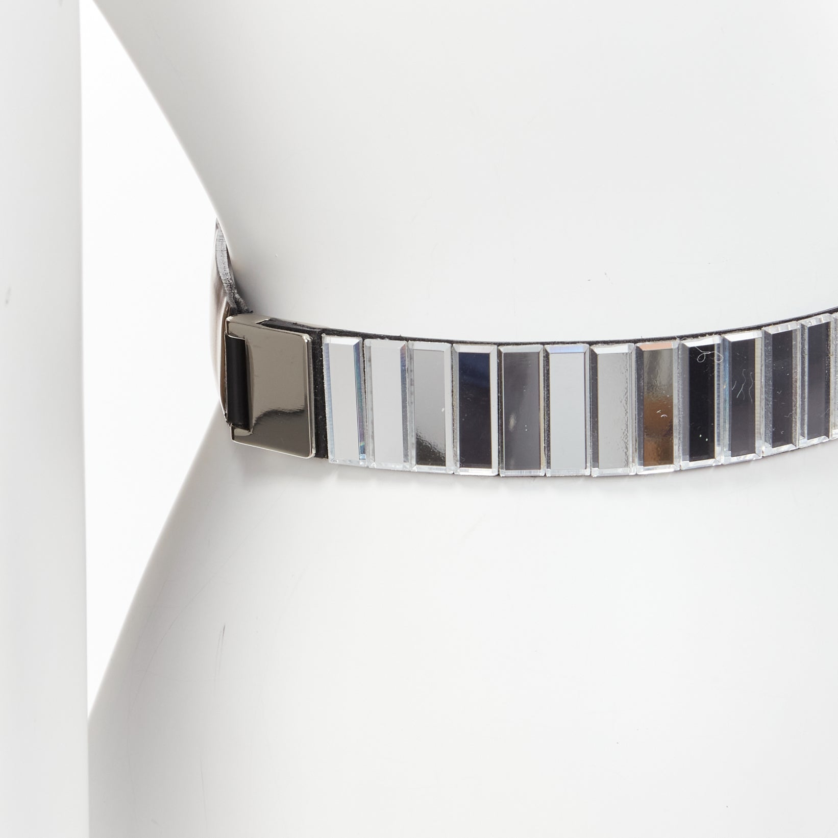Toga Archives Grey Minimalist Leather Belt - Back view