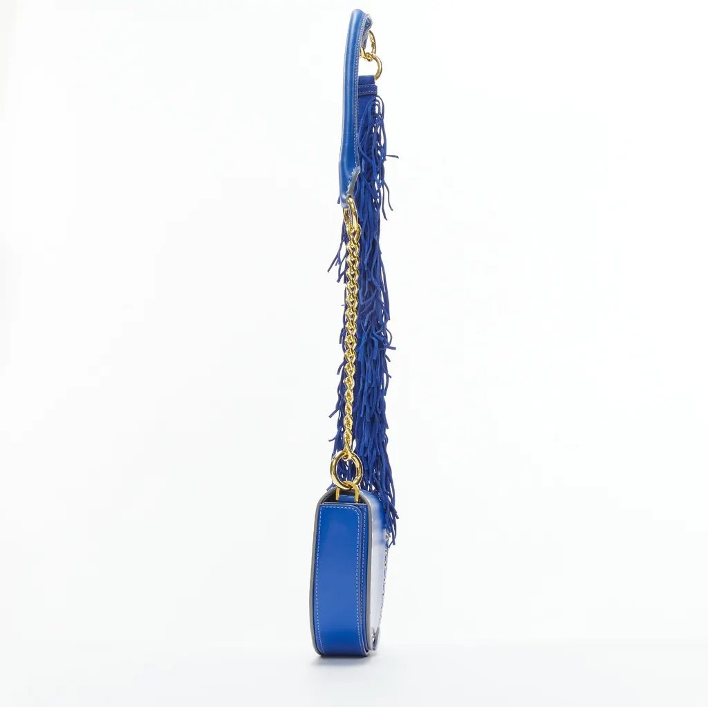 Sacai Horseshoe Blue Leather Good - Model View