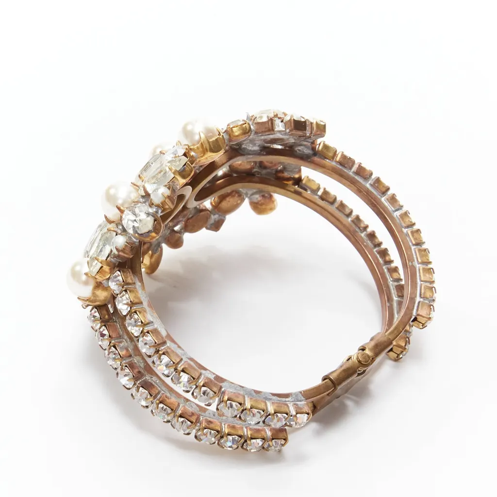 Meadham Kirchhoff Czech Crystal Double Bangle Beige Metal Very good - Inside View