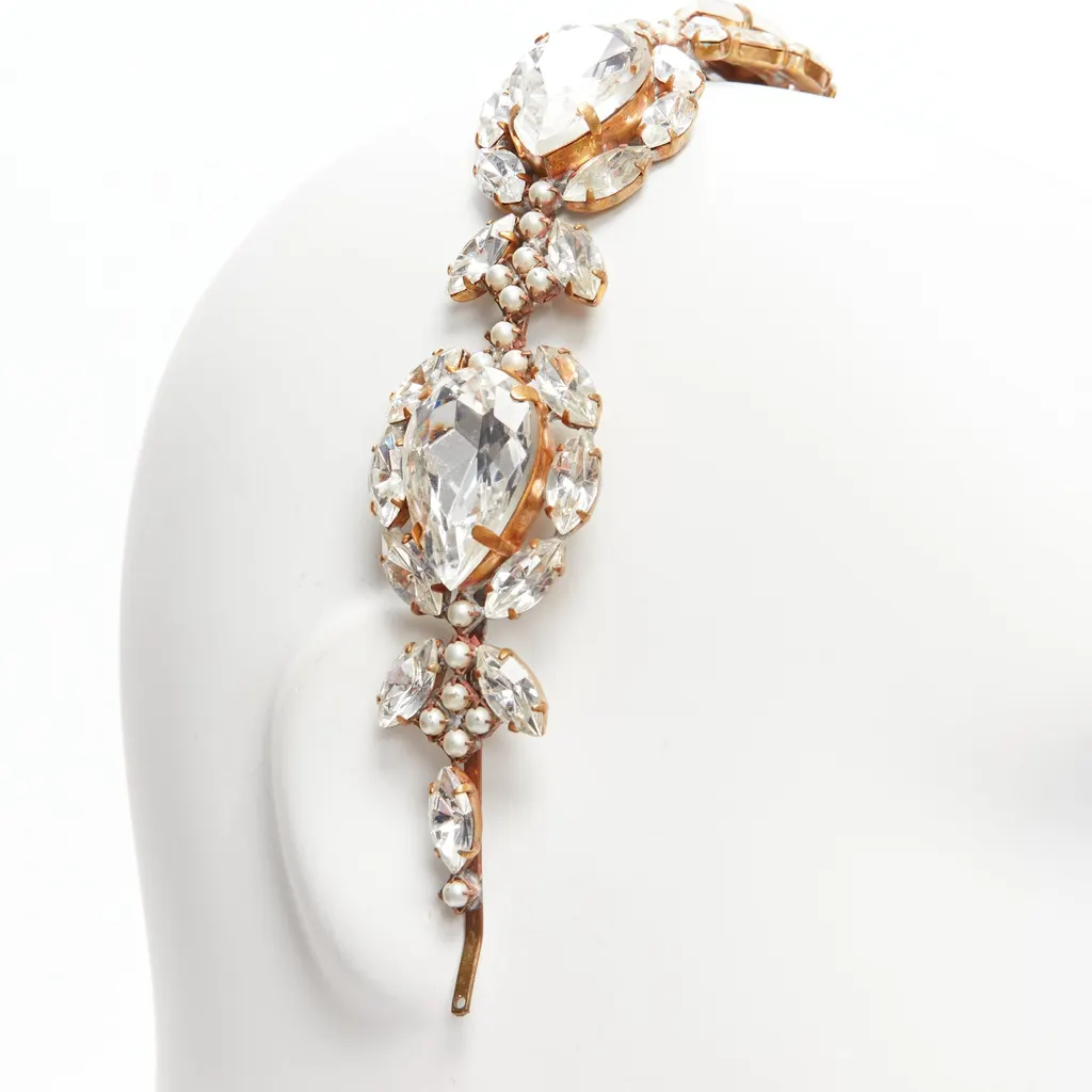 Meadham Kirchhoff Crystal Pearl Headband White Very good - Back View