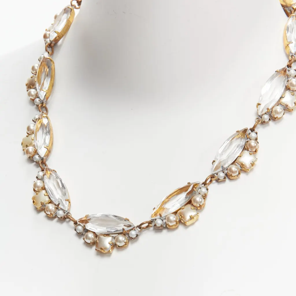 Meadham Kirchhoff Runway Pearl Necklace Silver Metal Very good - Back View