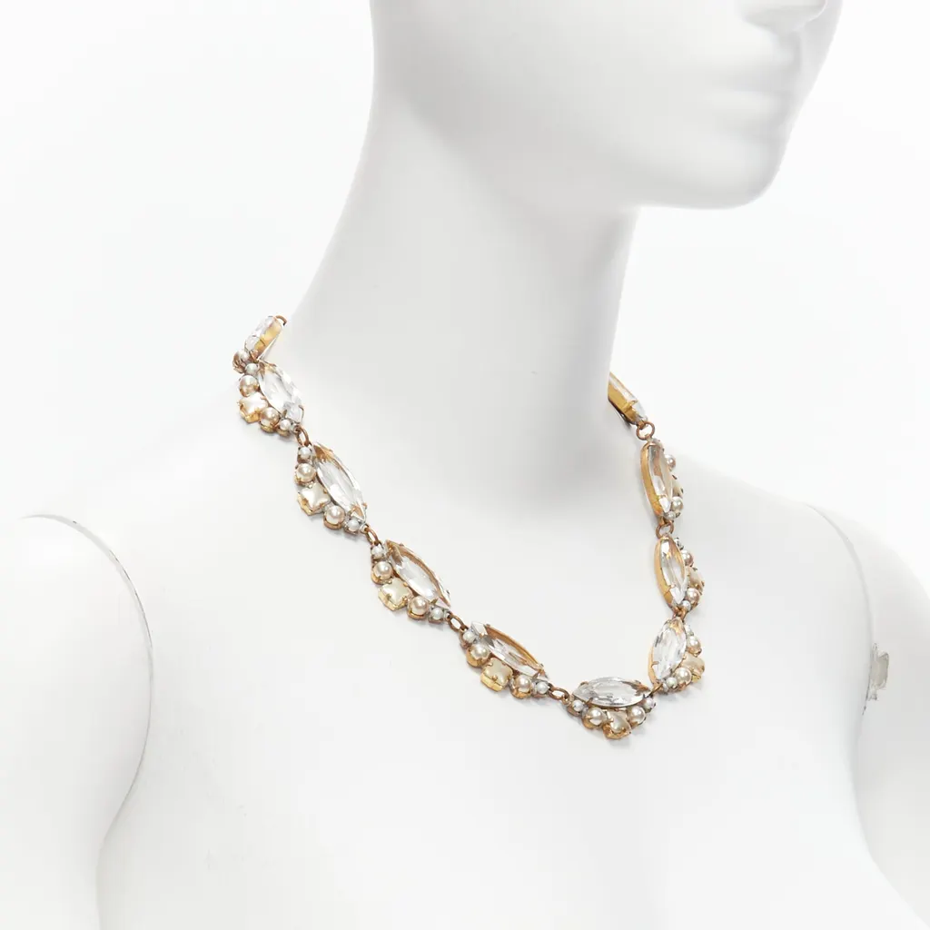 Meadham Kirchhoff Runway Pearl Necklace Silver Metal Very good - Inside View