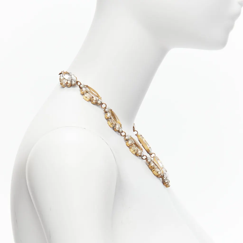 Meadham Kirchhoff Runway Pearl Necklace Silver Metal Very good - Model View