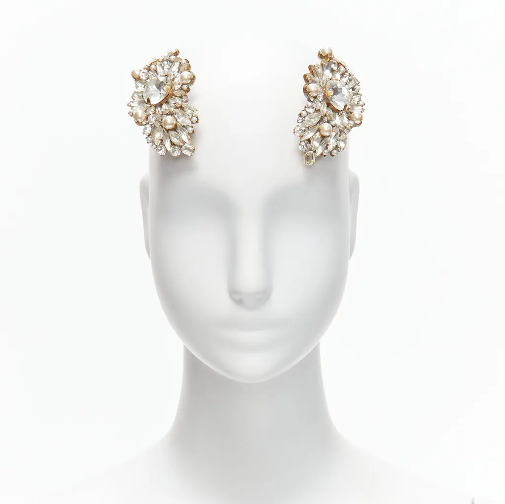 Meadham Kirchhoff Crystal Pearl Hairclip Beige Very good - Front View