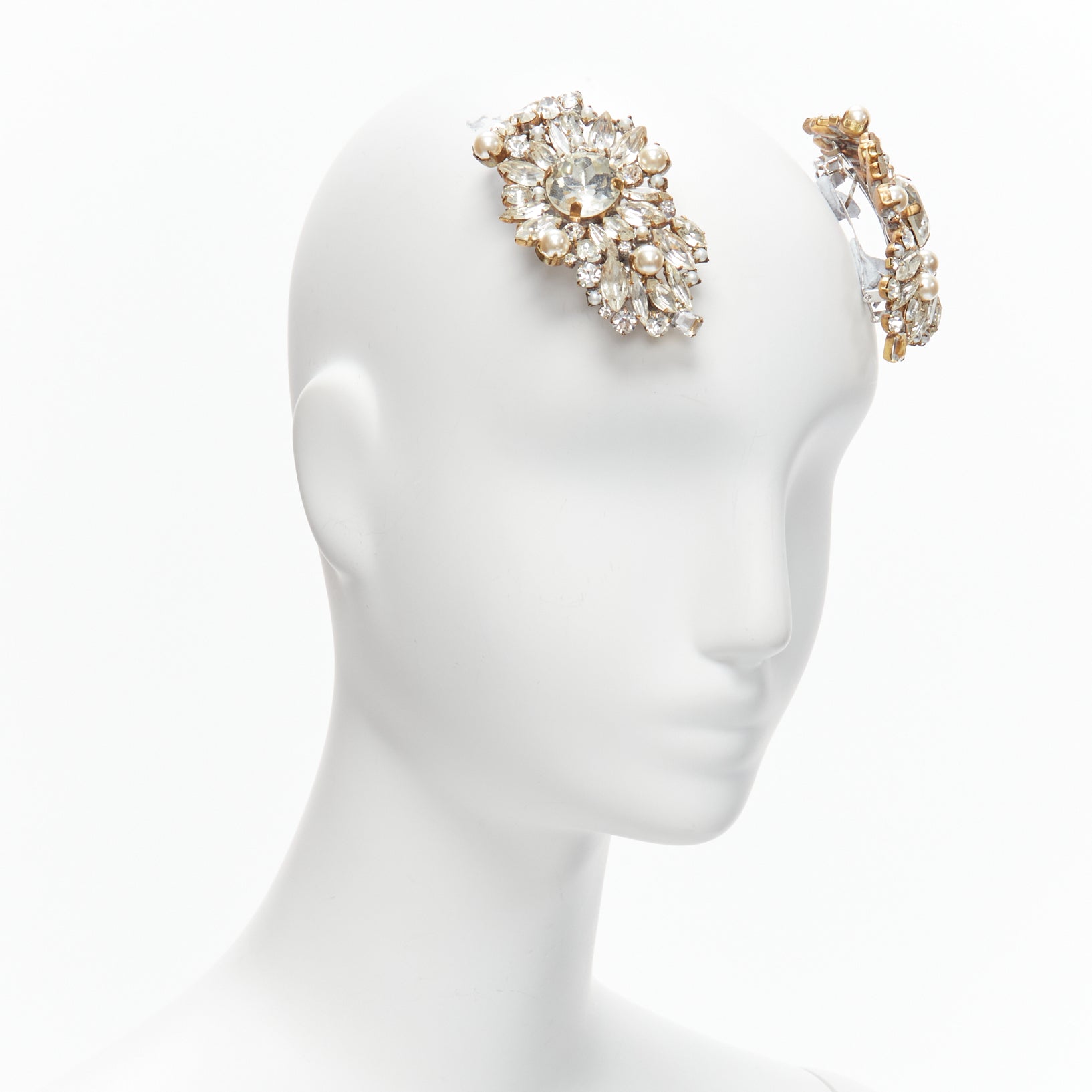 Meadham Kirchhoff Crystal Pearl Hairclip - Image 6