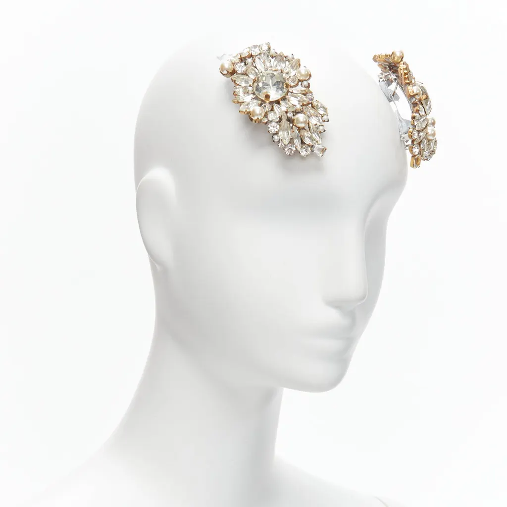 Meadham Kirchhoff Crystal Pearl Hairclip Beige Very good - Inside View
