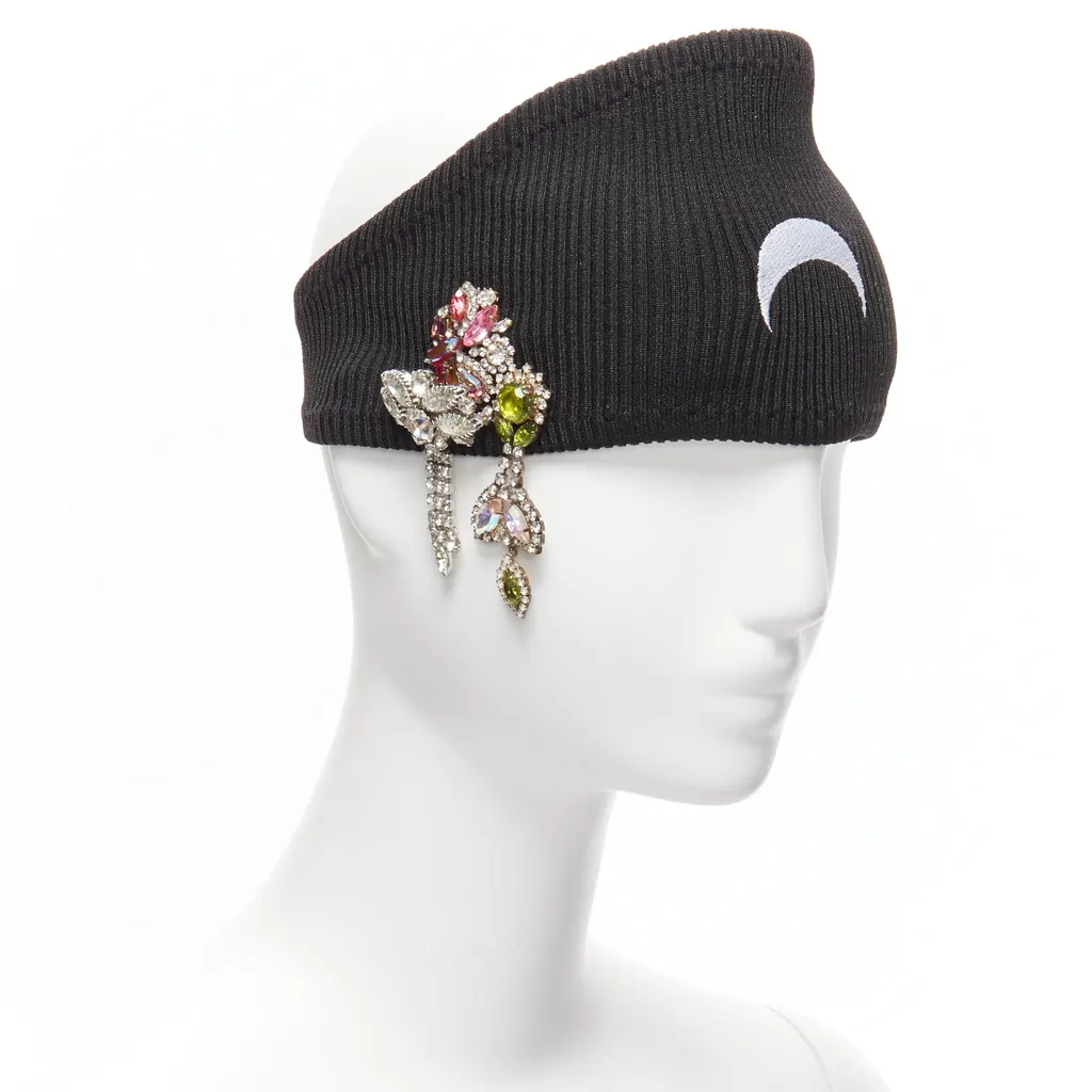 Marine Serre Moon Logo Headband Black Never worn, with tag - Front View