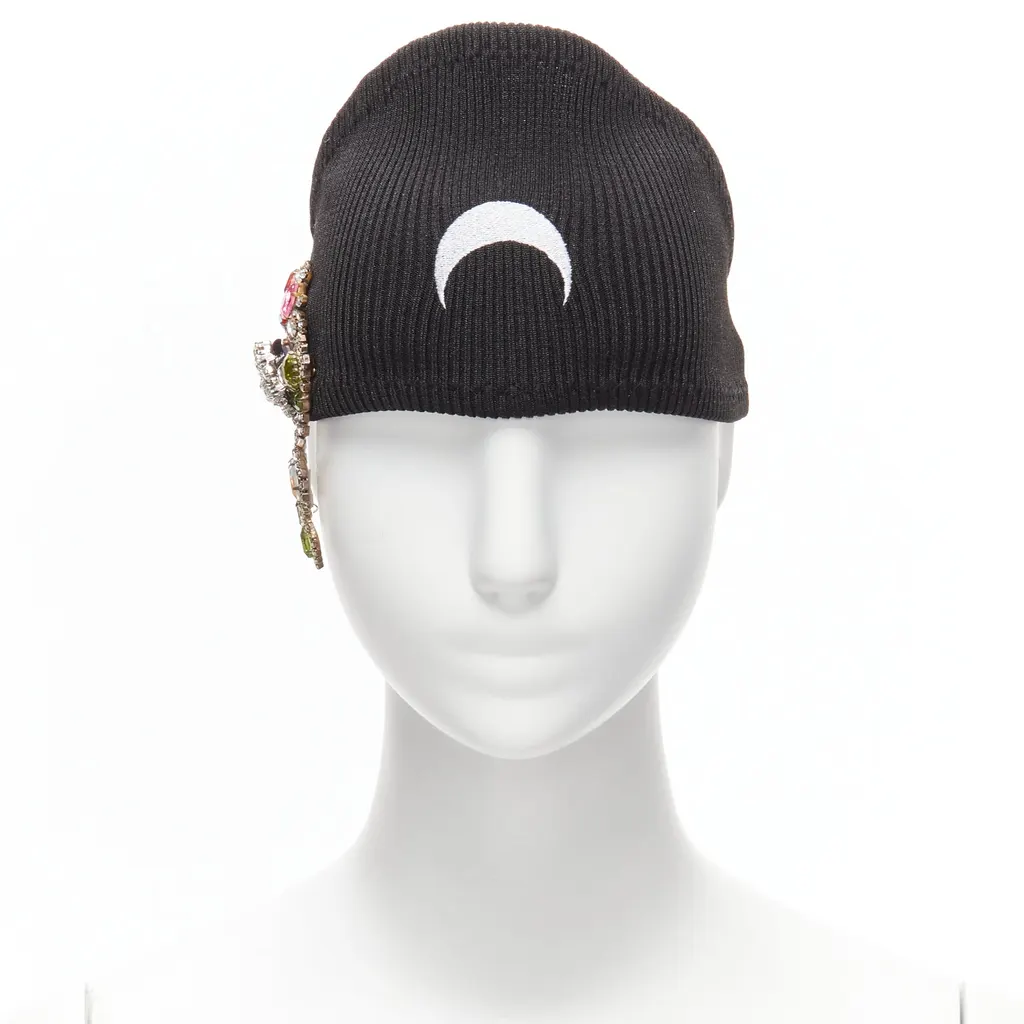 Marine Serre Moon Logo Headband Black Never worn, with tag - Inside View
