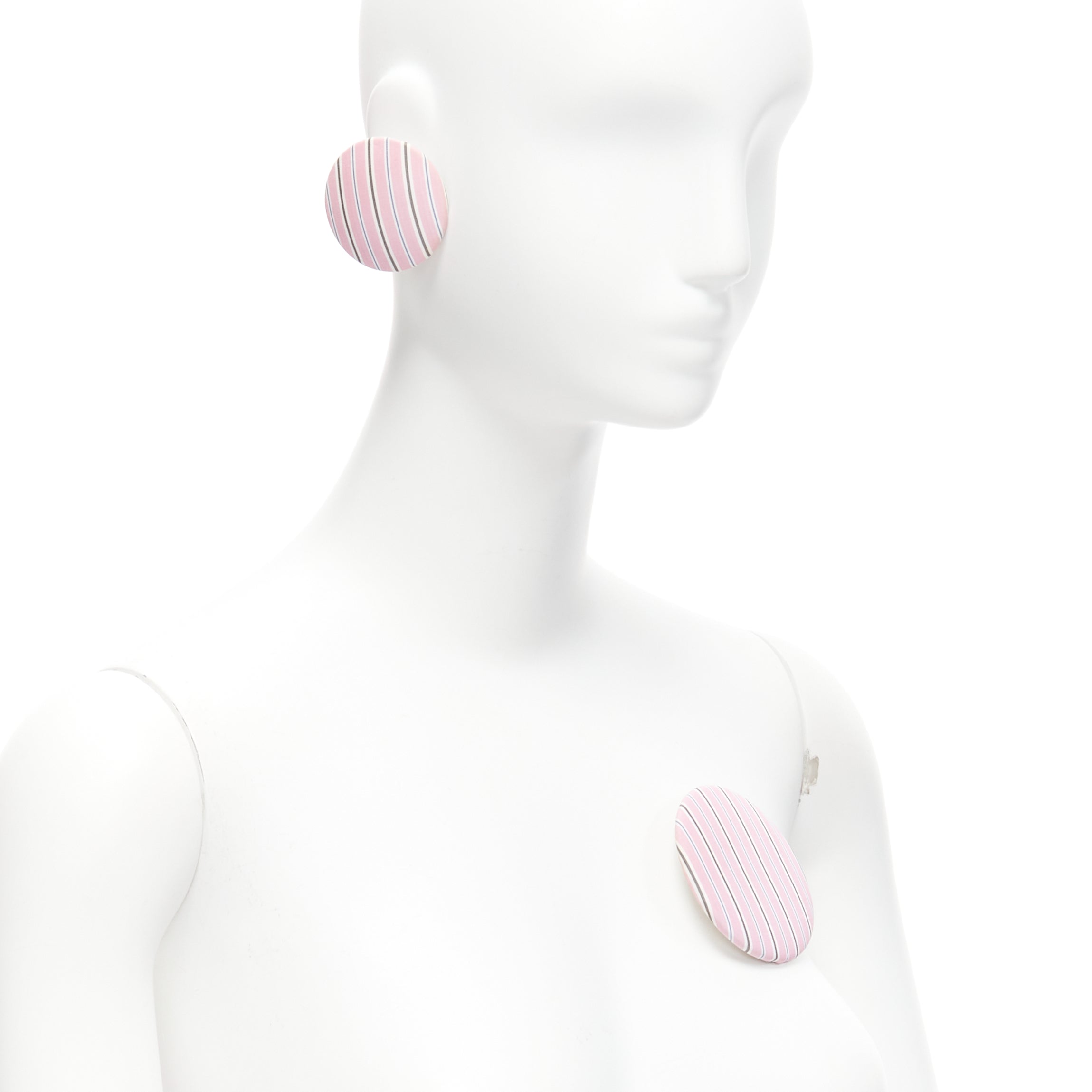 Balenciaga Fabric Badge Earrings - Back view
