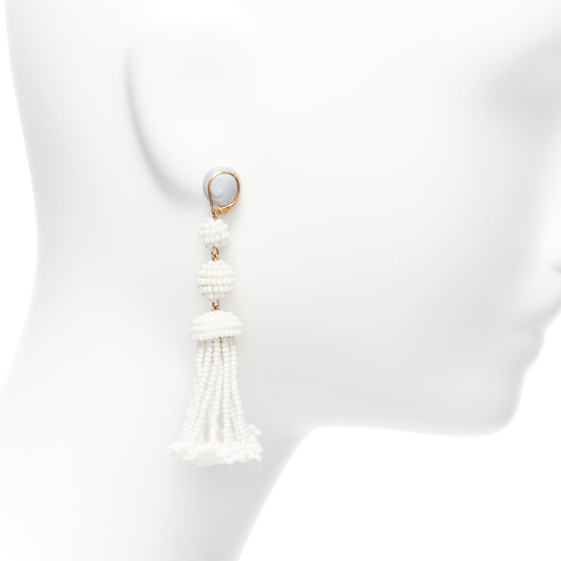 Celine Beaded Tassel Earrings - Back view