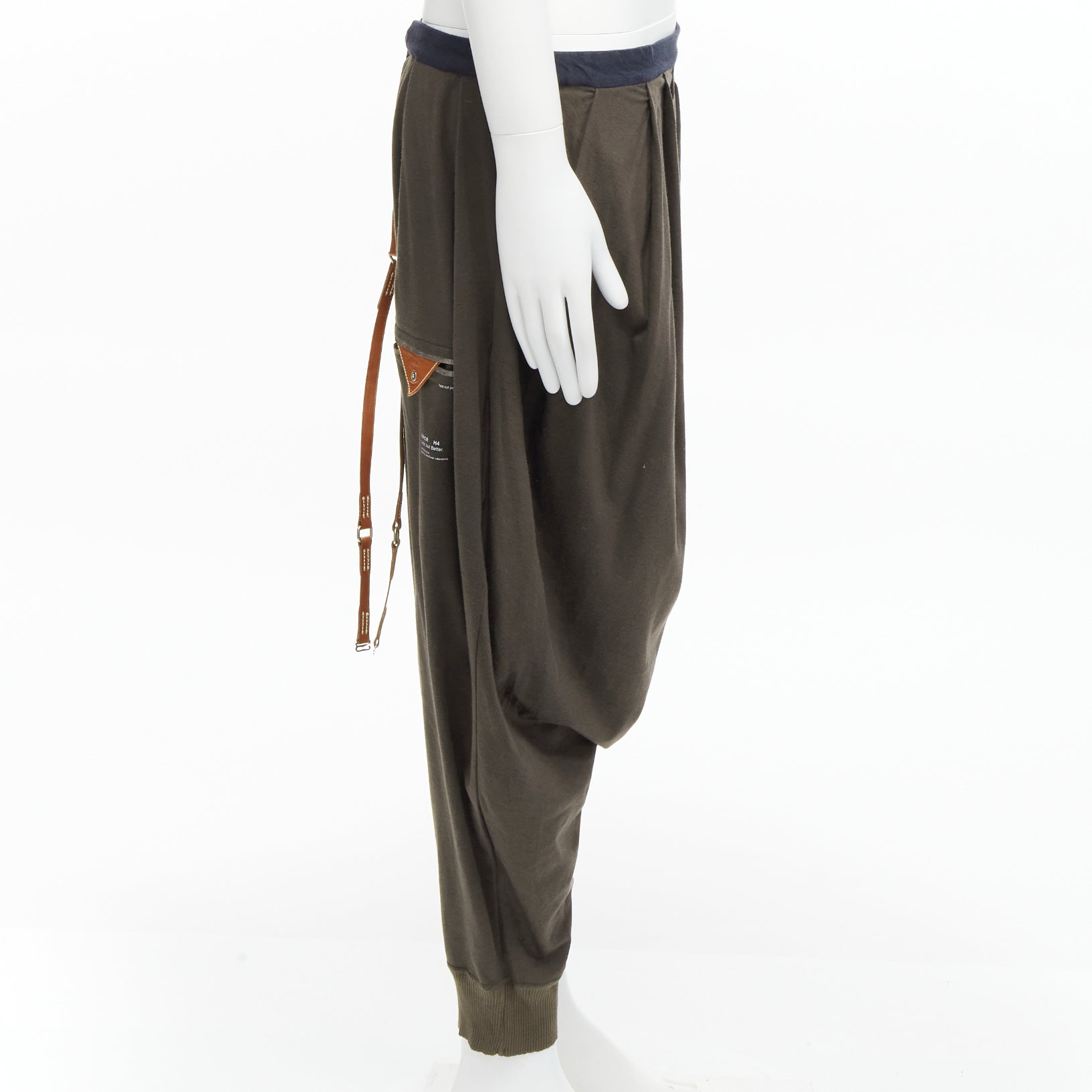 Undercover Brown Drop Pants - Side view