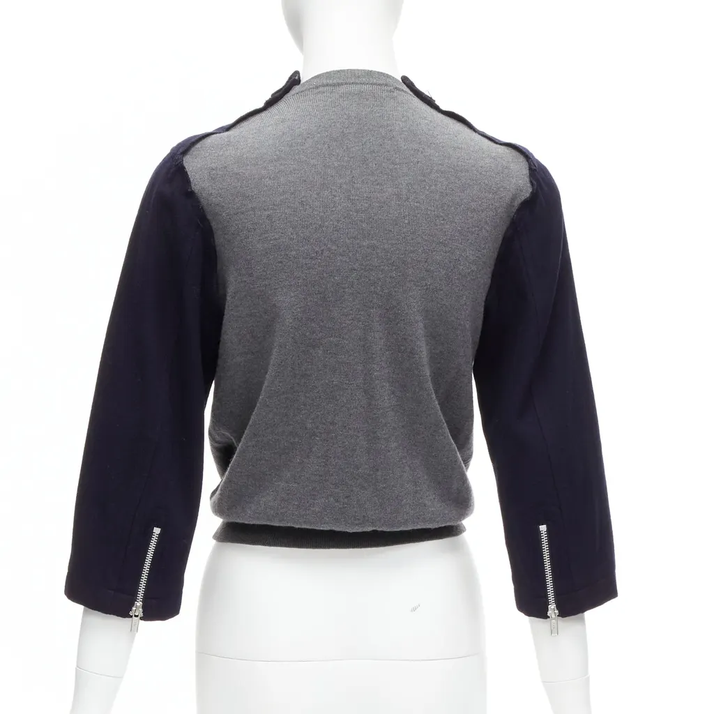 Comme Des Garcons Hybrid Biker Cardigan Navy Wool Never worn - Box View