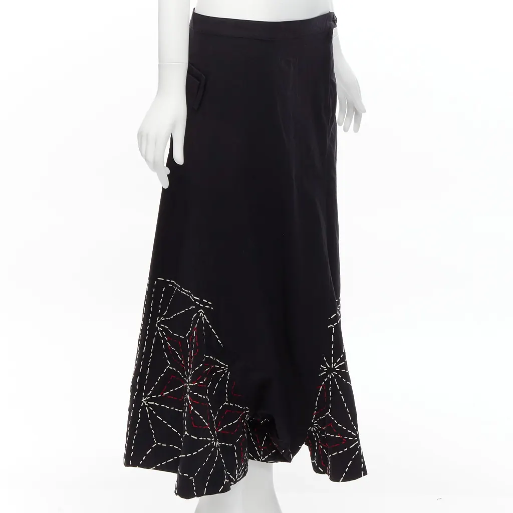 Yohji Yamamoto Stitched Harem Pants Black Very good - Front View