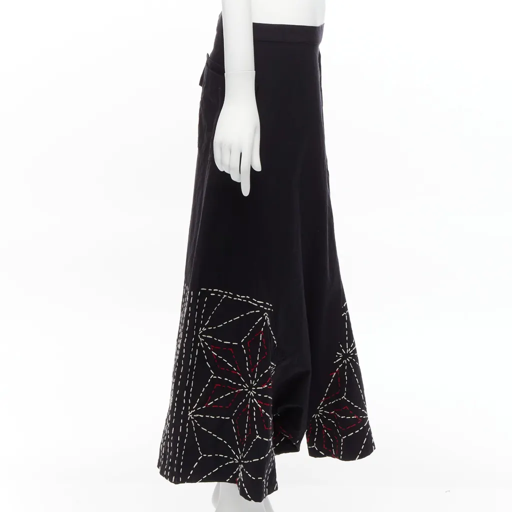 Yohji Yamamoto Stitched Harem Pants Black Very good - Model View