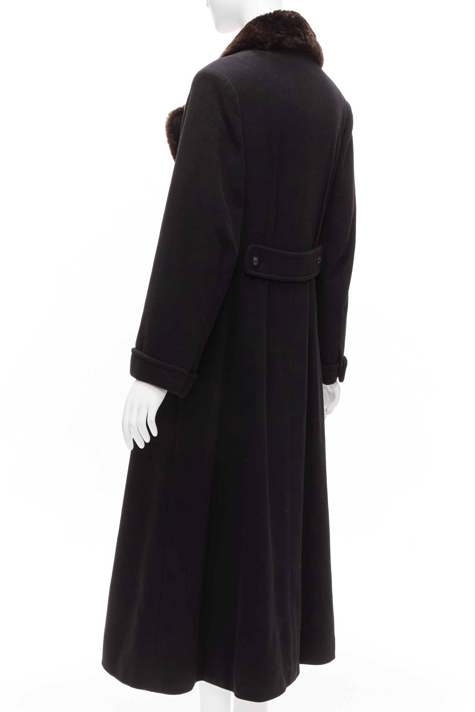 Chanel Brown Fur Collar A-line Coat - Detail 2