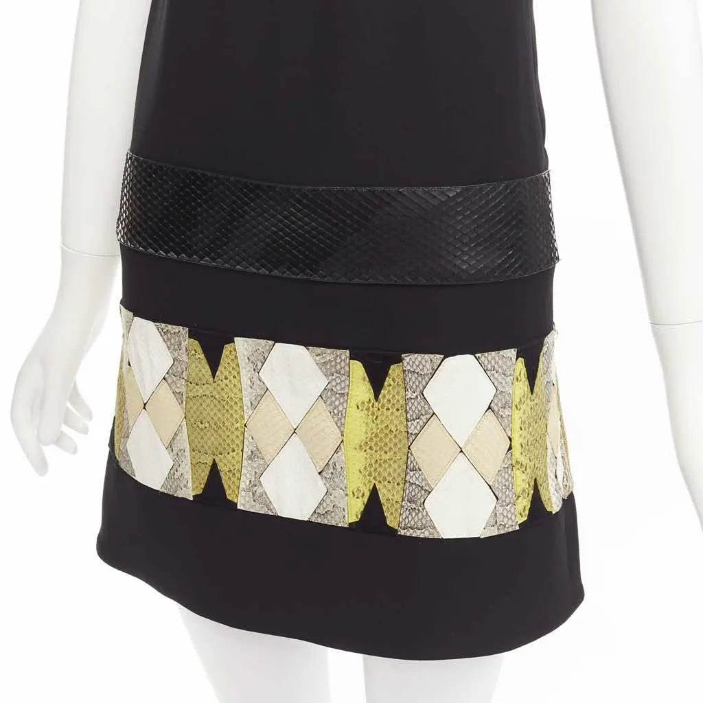 Versace Leather Patch Dress Black Very good - Back View
