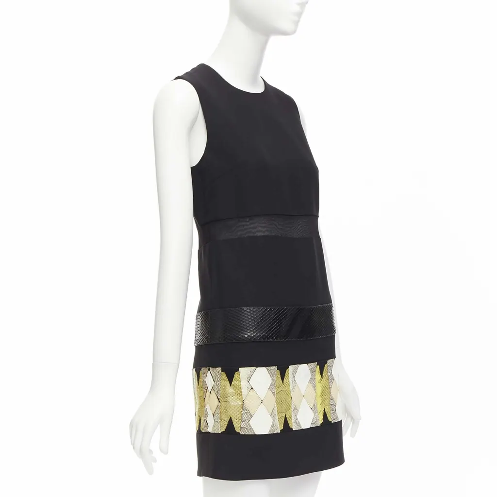 Versace Leather Patch Dress Black Very good - Inside View