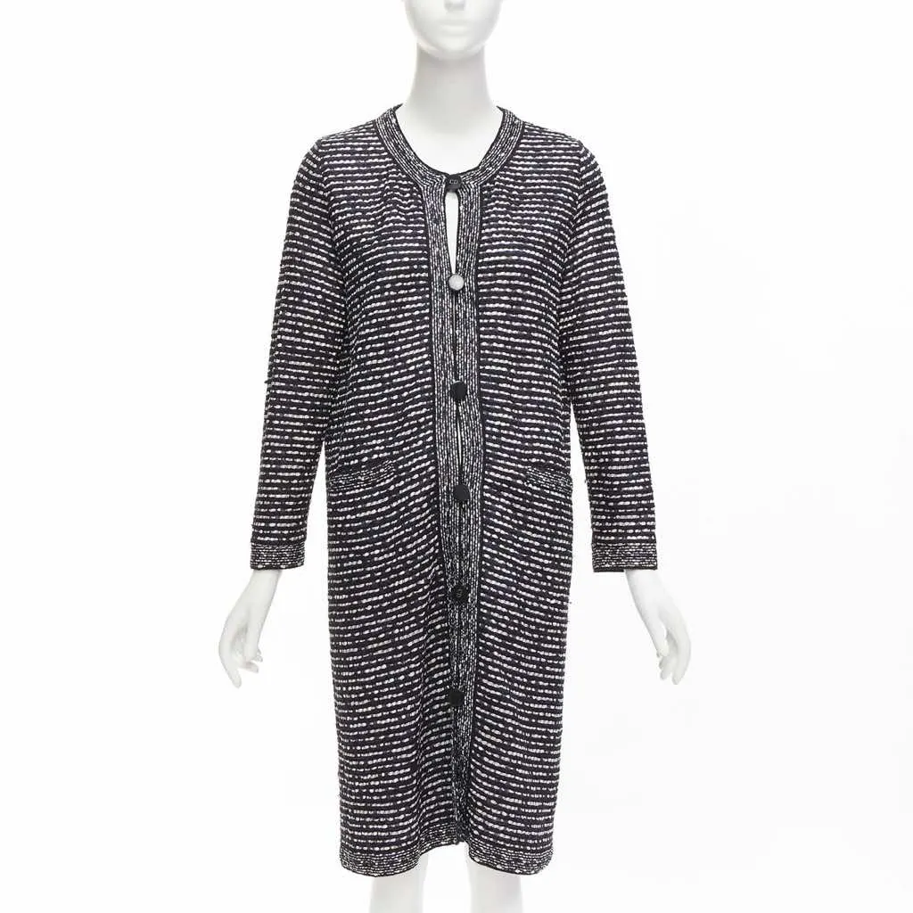 Dior Navy Light Weave Long Coat Navy Polyamide Very good - Front View