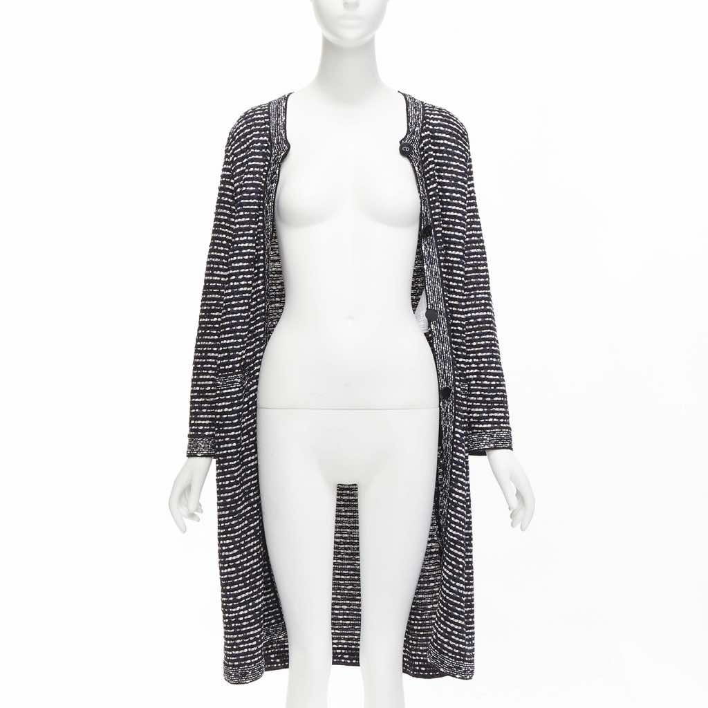 Christian Dior Navy Light Weave Long Coat - Image 6