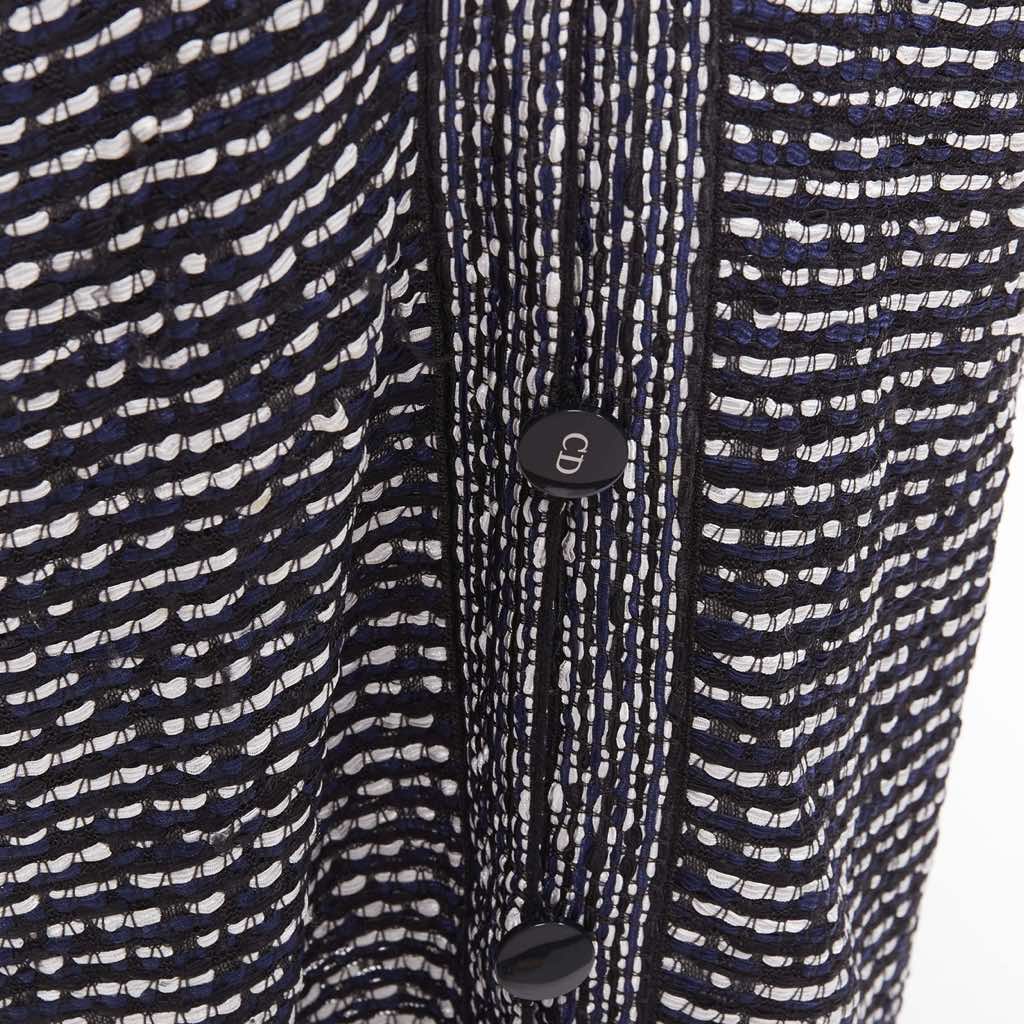 Christian Dior Navy Light Weave Long Coat - Image 10